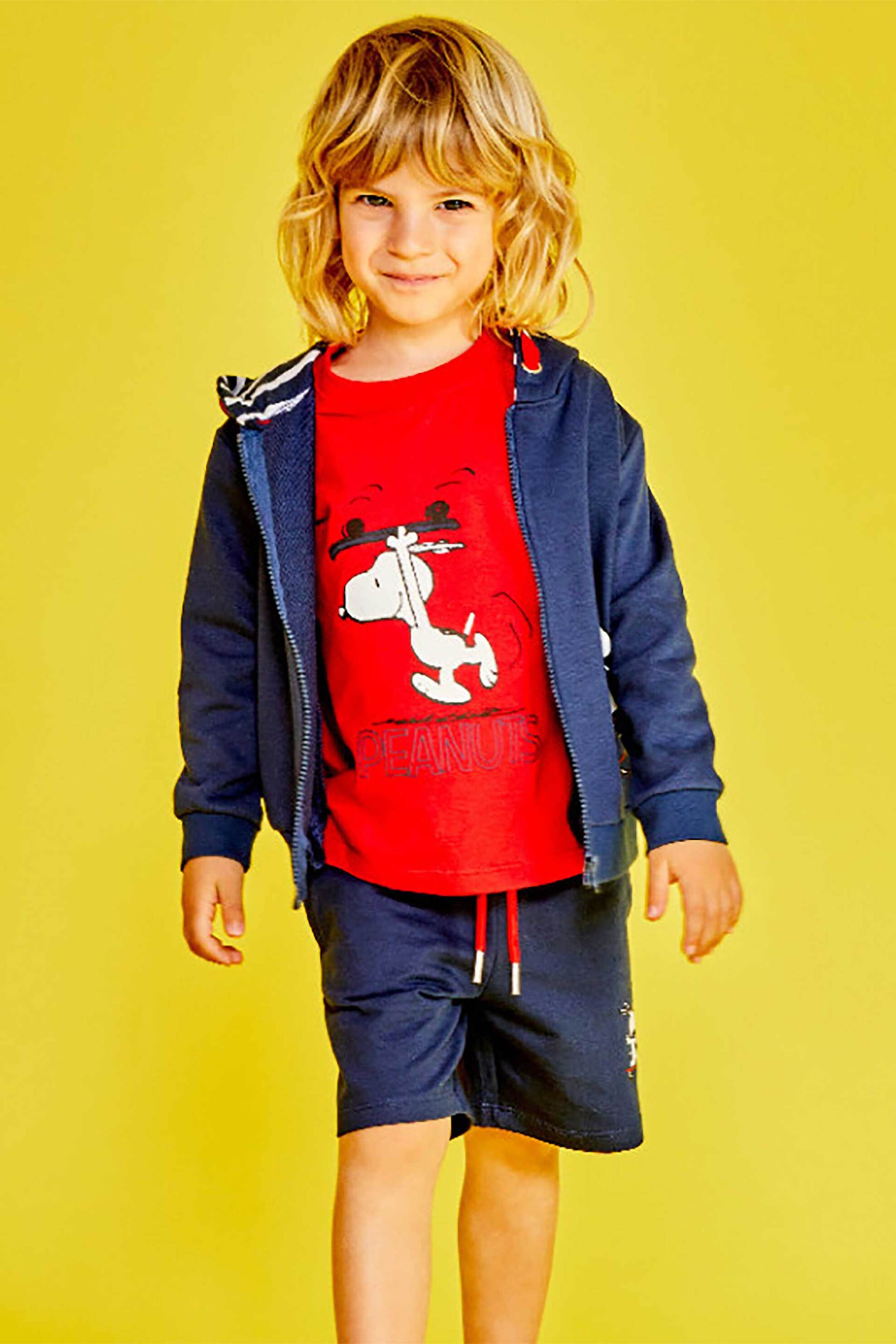 Alouette παιδική ζακέτα με κουκούλα και κέντημα "Snoopy" (12 μηνών - 5 ετών) - 00360277 Σκούρο Μπλε φωτογραφία