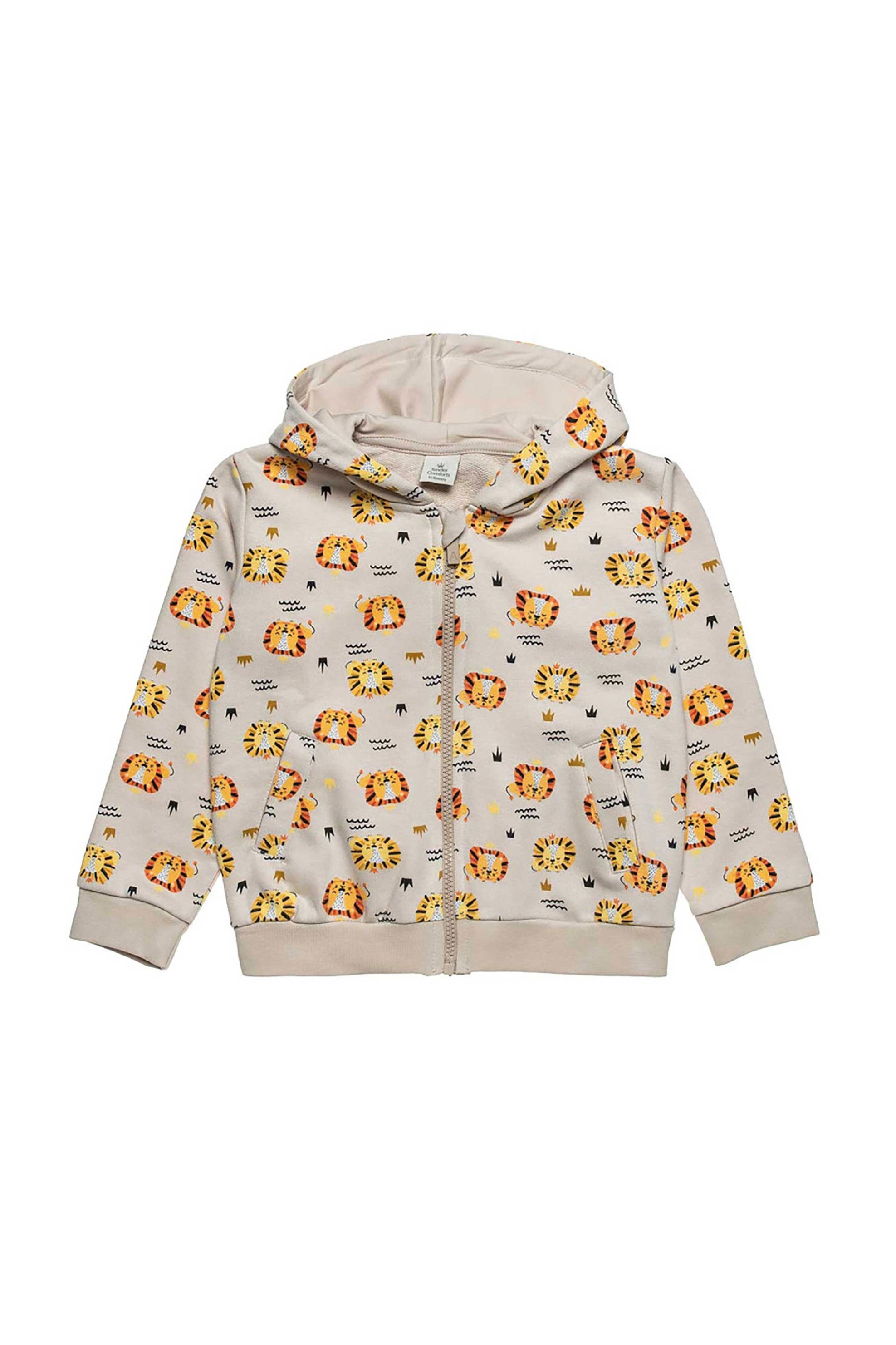 ALOUETTE Alouette παιδική ζακέτα με κουκούλα και all-over print "Tender Comforts" (9 μηνών - 4 ετών) - 00460481 Μπεζ