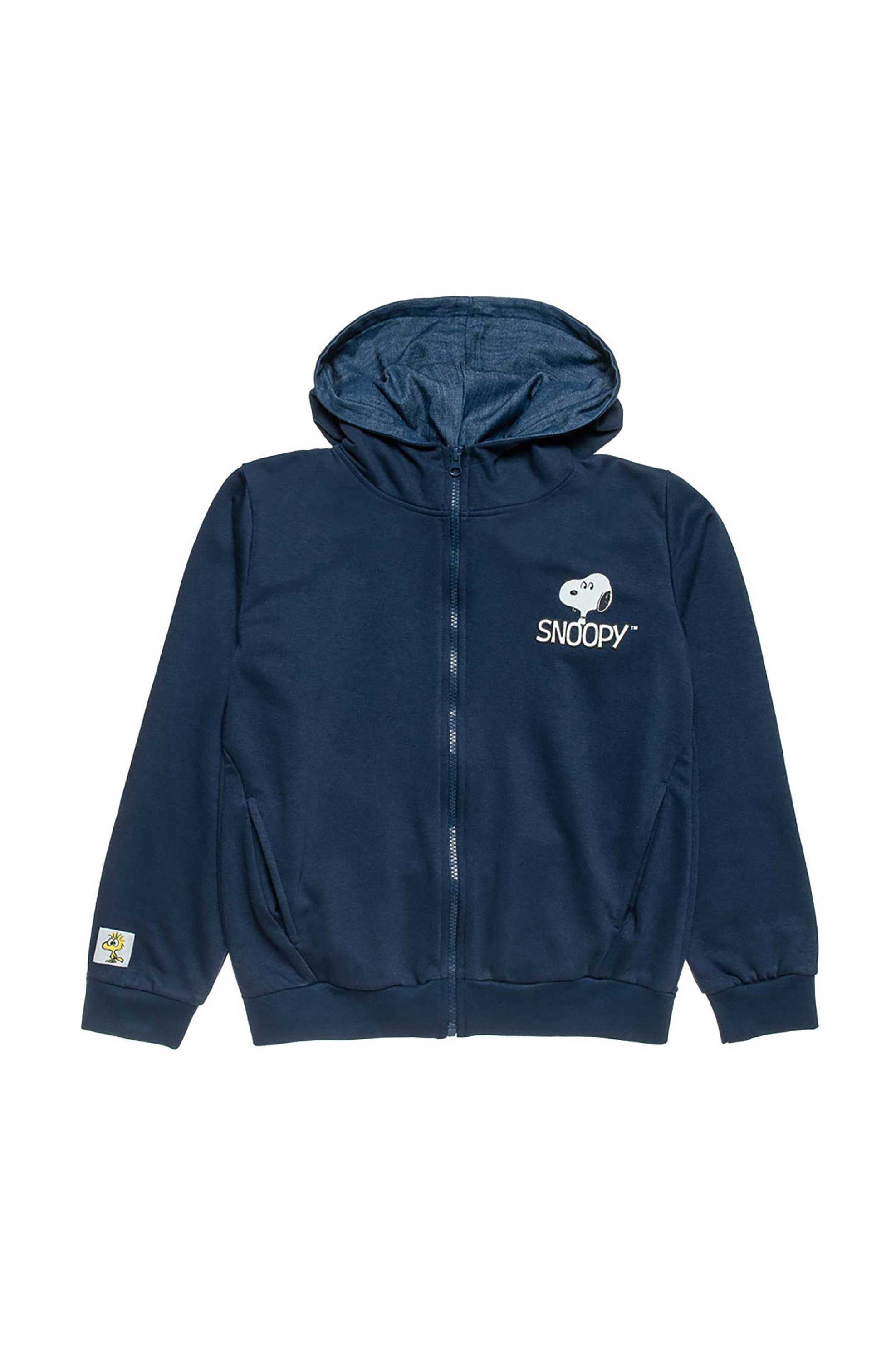 ALOUETTE Alouette παιδική ζακέτα με κουκούλα και ανάγλυφο σχέδιο "Snoopy" (6 - 14 ετών) - 00160364 Μπλε