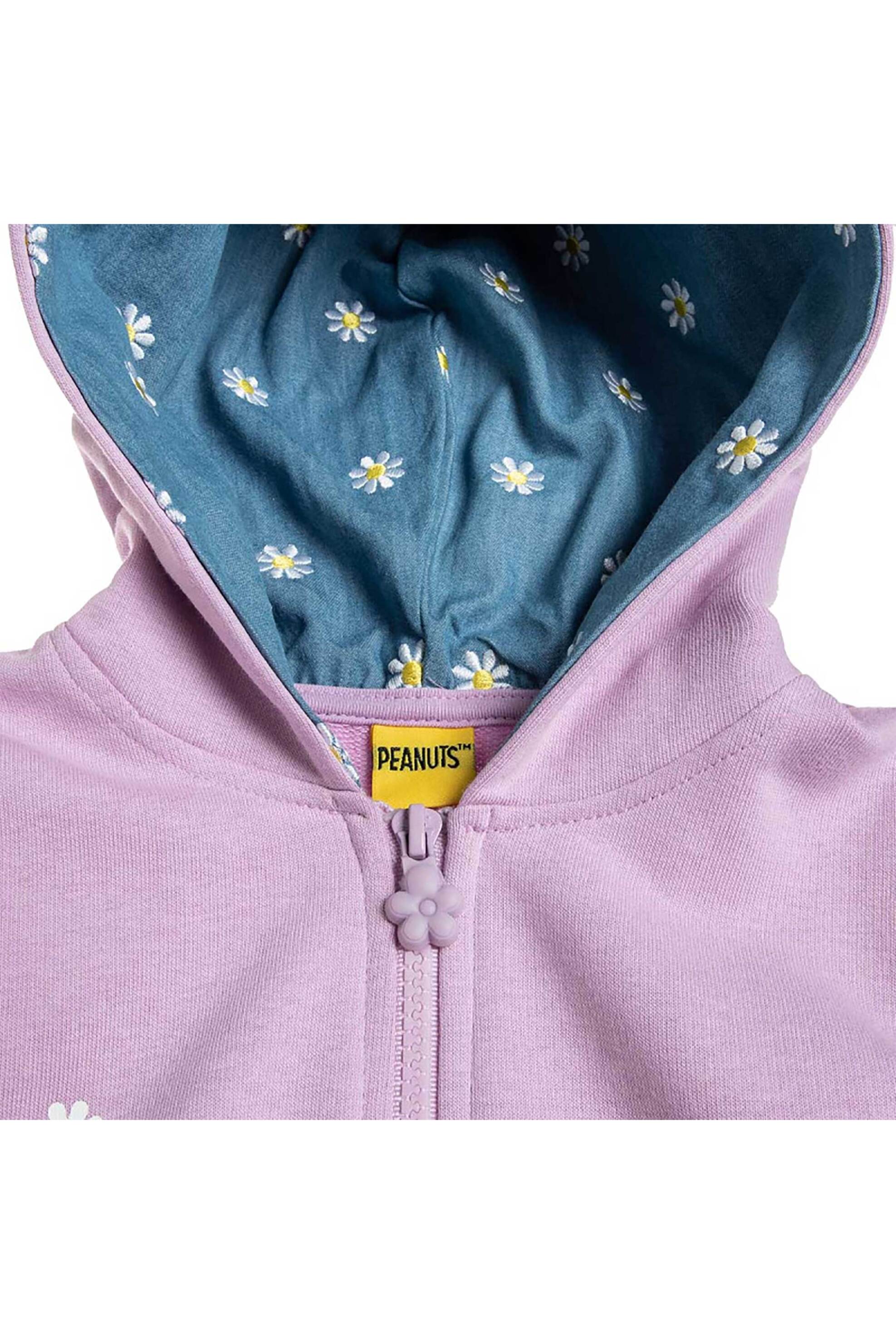 Alouette παιδική ζακέτα με κουκούλα και κέντημα "Snoopy" (12 μηνών - 8 ετών) - 00360276 Μοβ φωτογραφία