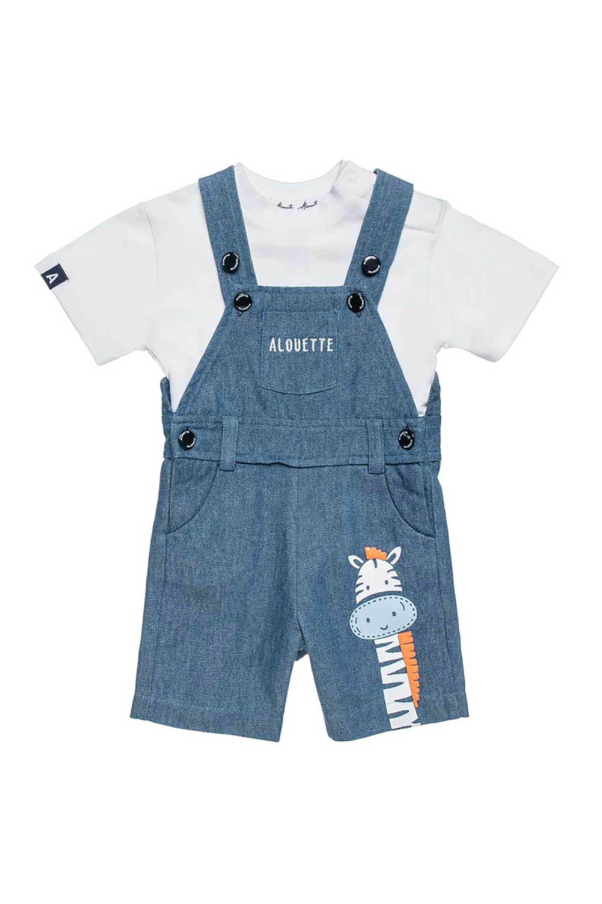 ALOUETTE Alouette παιδική denim σαλοπέτα με μπλούζα "Tender Comforts" (3 - 18 μηνών) - 00470914 Denim Blue