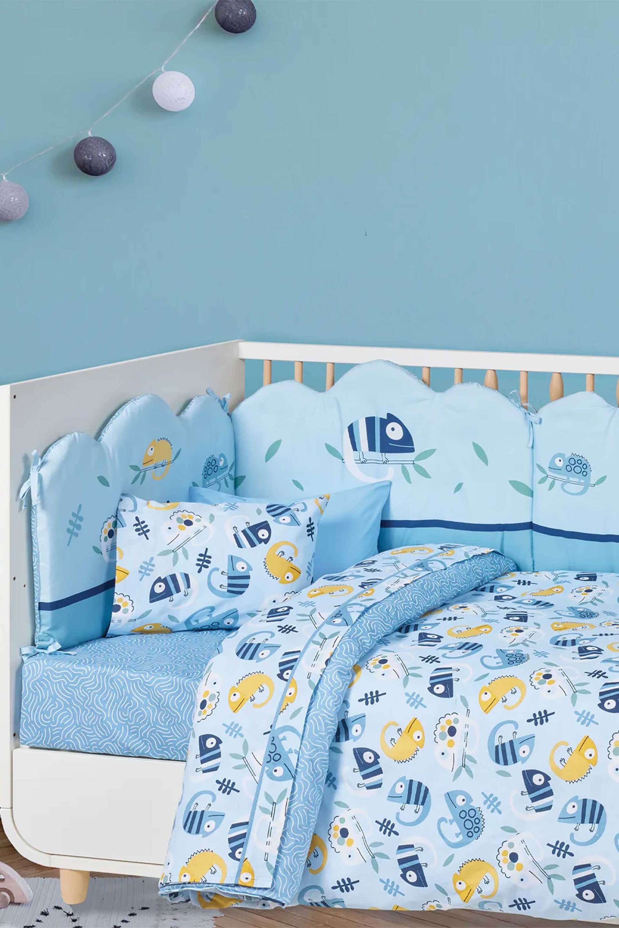 DAS BABY Das Baby σετ σεντόνια κούνιας με μαξιλαροθήκη "Fun 4935" (3 τεμάχια) - 00027090 Μπλε Ανοιχτό