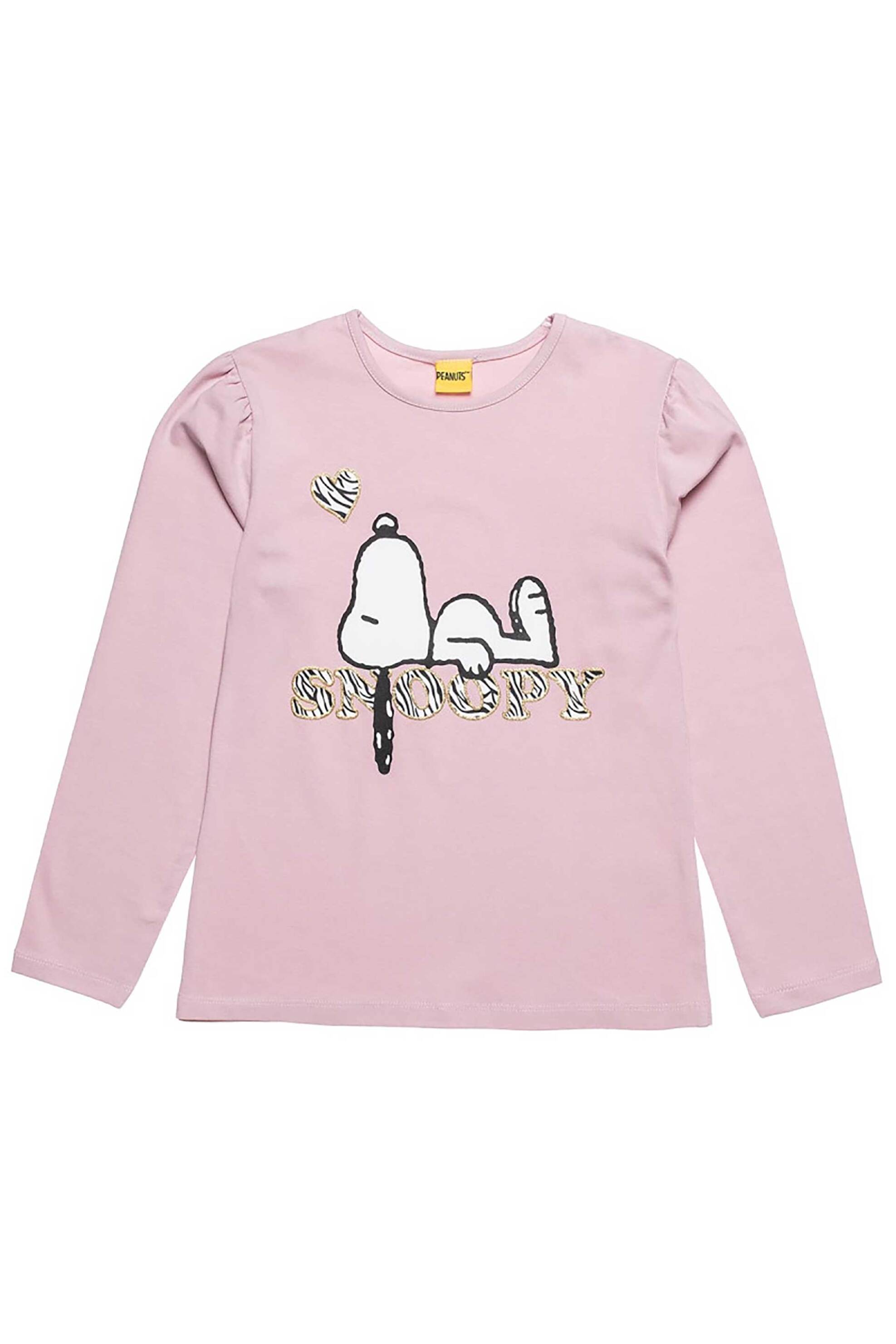 Alouette παιδική μπλούζα με print "Snoopy" - 00121594 Βιολετί