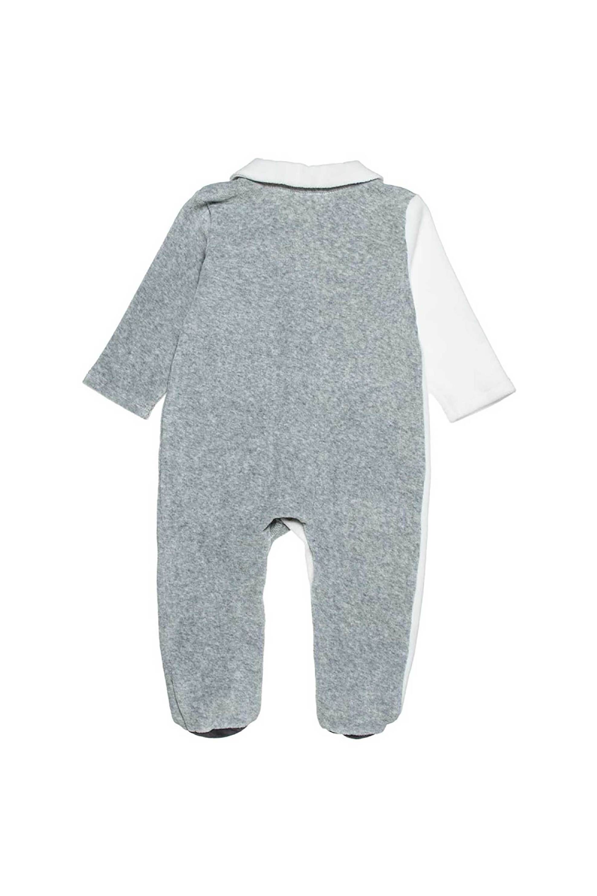 Alouette βρεφικό φορμάκι βελουτέ με γιακά και κέντημα (1-12 μηνών) - 00481349 Γκρι φωτογραφία