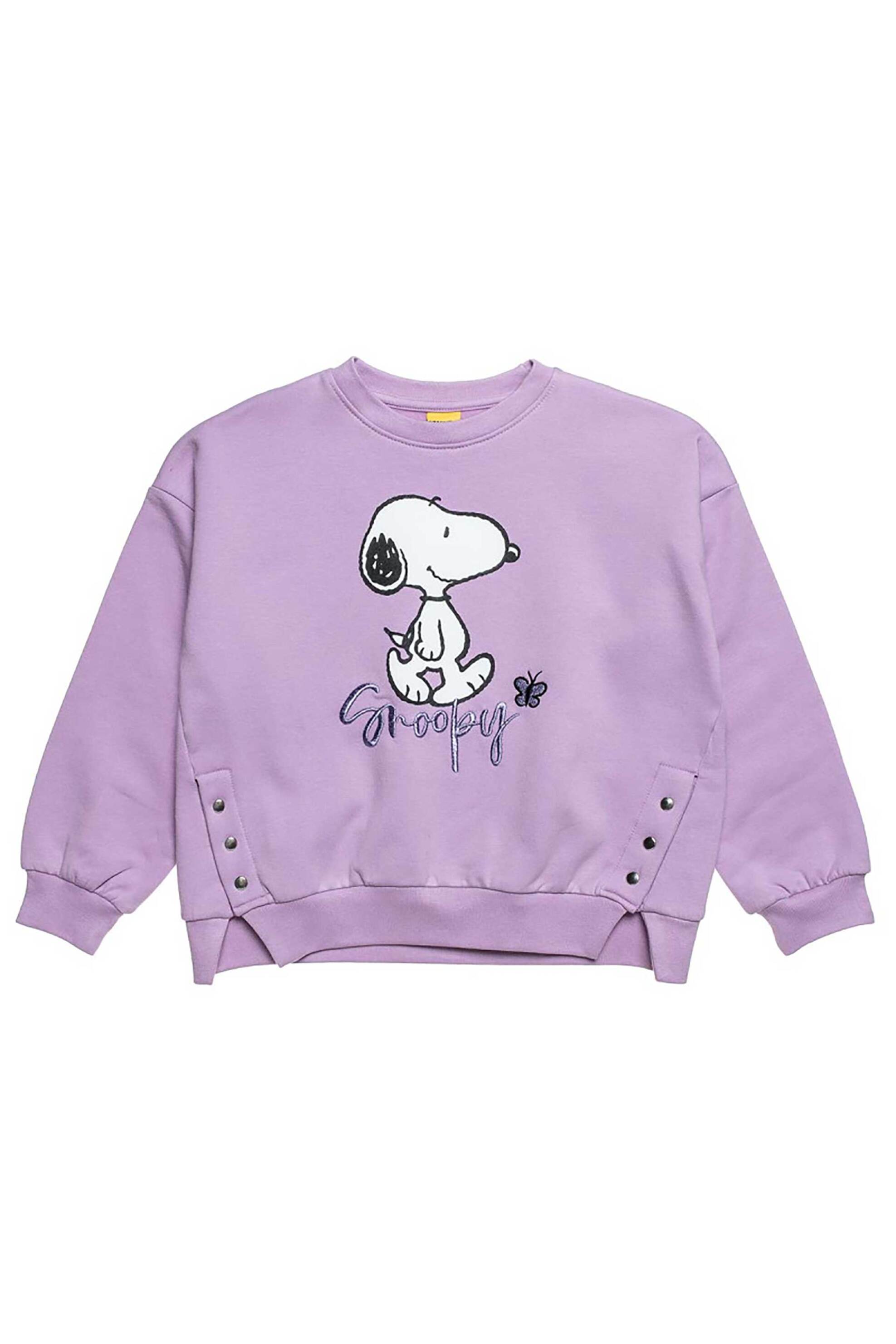 Alouette παιδική μπλούζα φούτερ με print "Snoopy" (18 μηνών-5 ετών) - 00321181 Λιλά