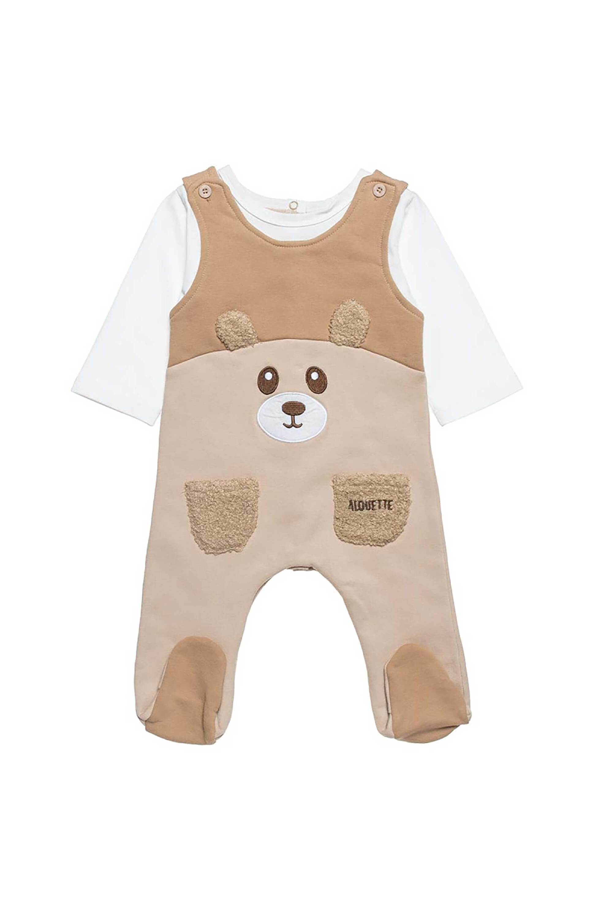 Alouette βρεφικό φορμάκι με χνουδωτά στοιχεία ''Tender Comforts'' (1-12 μηνών) - 00481356 Μπεζ