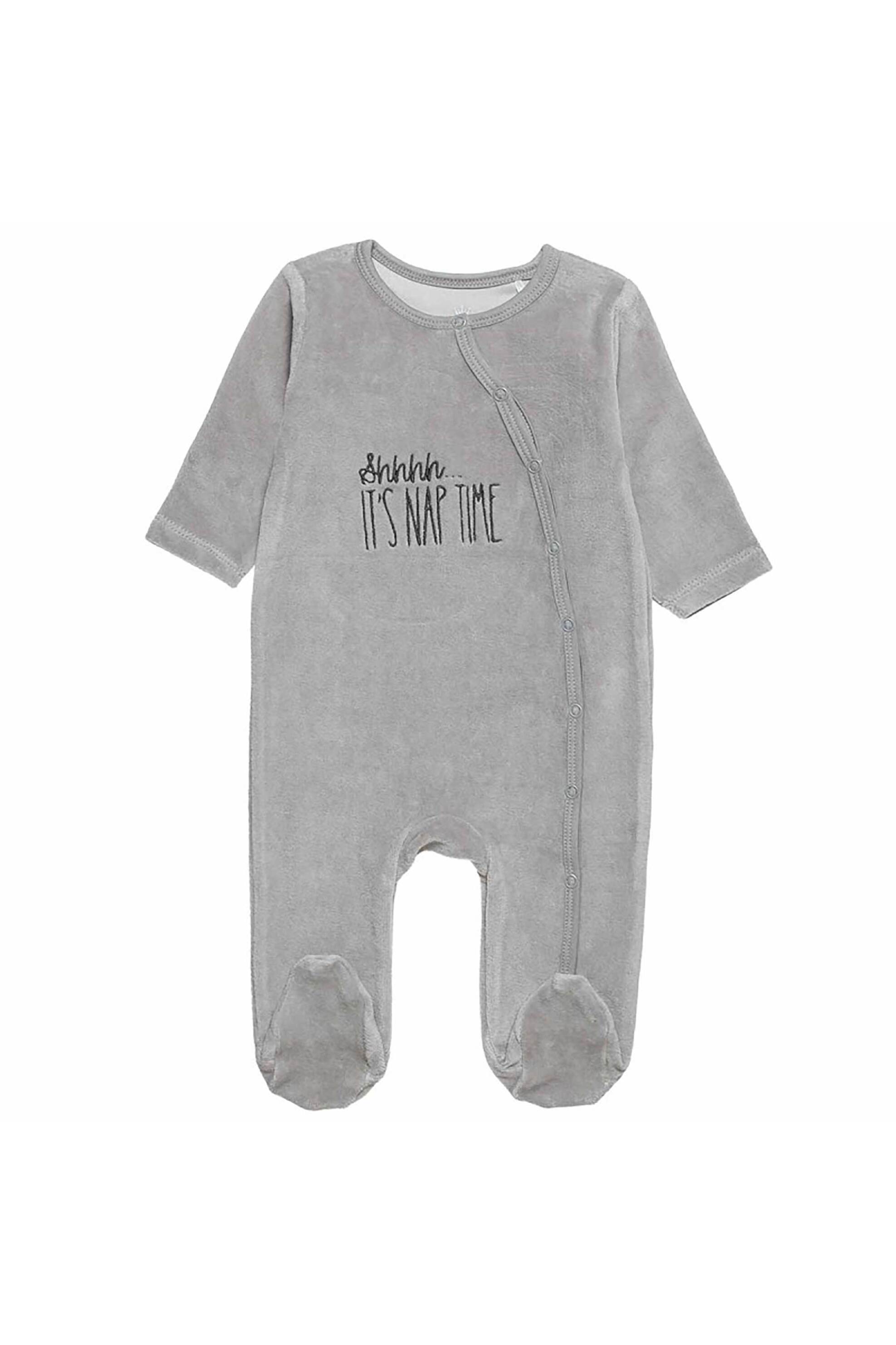 Alouette βρεφικό φορμάκι με lettering (1-12 μηνών) - 00481338 Γκρι