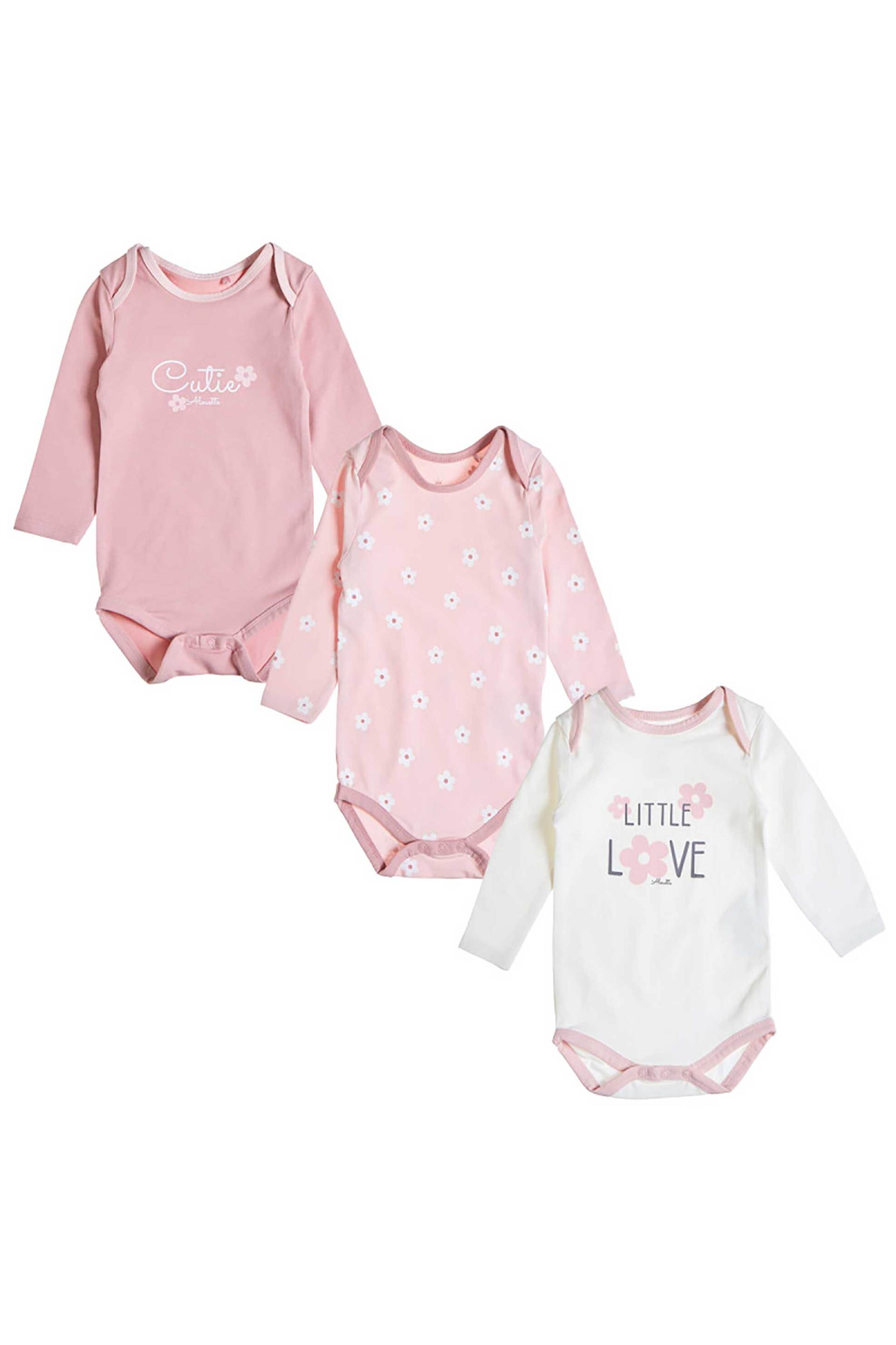 Alouette βρεφικό σετ φορμάκια "Tender Comforts" (3 τεμάχια) - 00481355 Ροζ