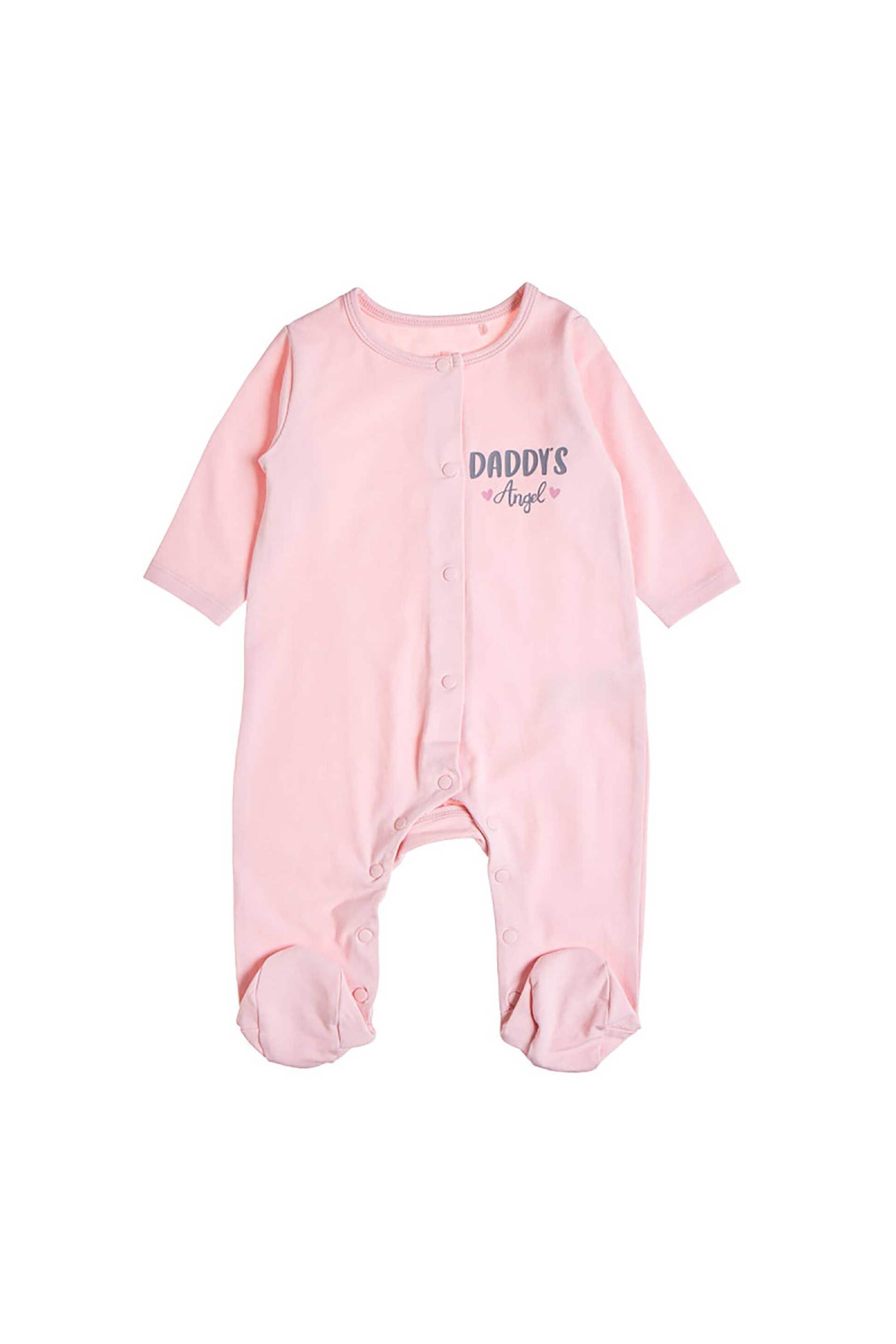 Alouette βρεφικό φορμάκι με lettering (1-12 μηνών) - 00481340 Ροζ