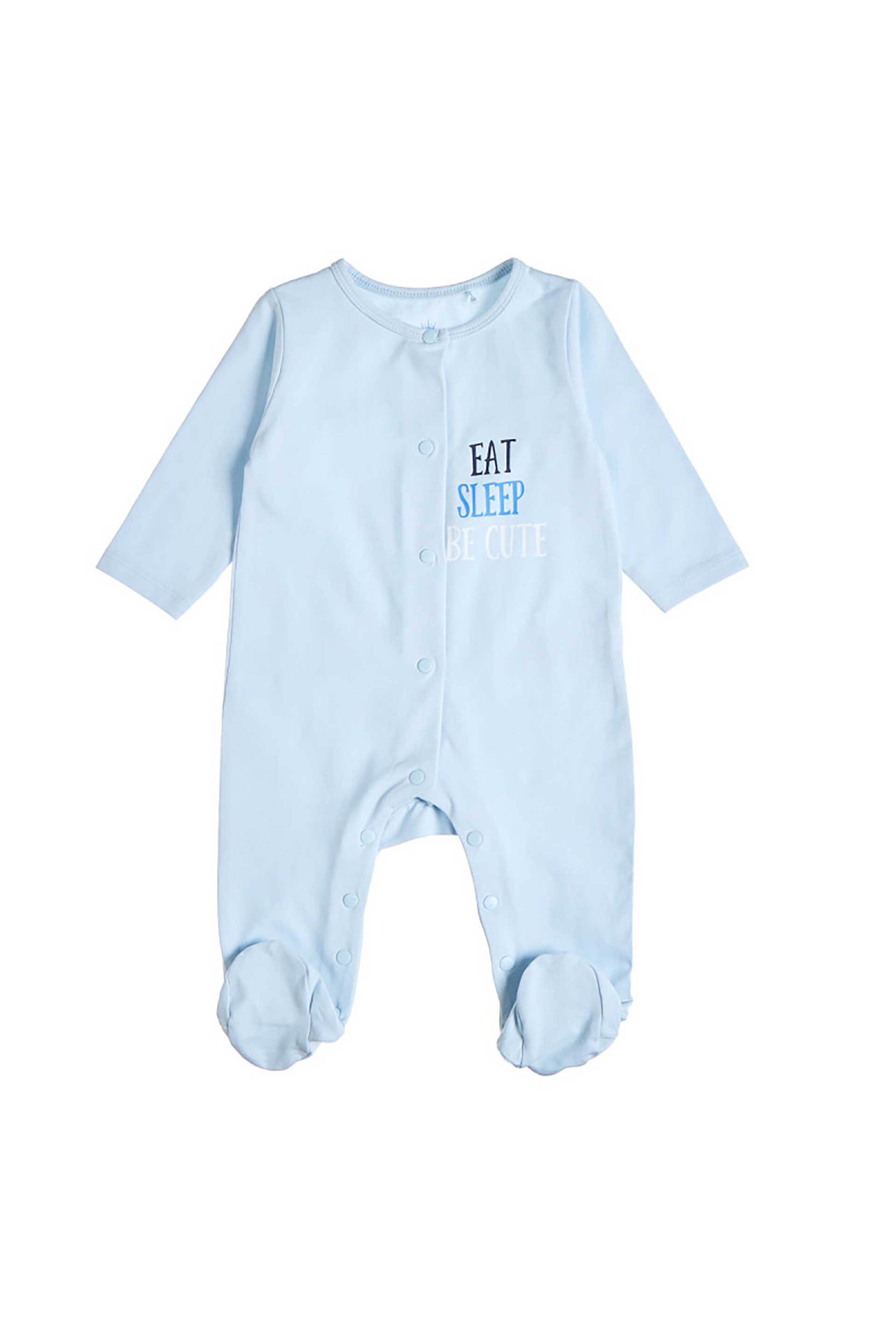 Alouette βρεφικό φορμάκι με lettering (1-12 μηνών) - 00481344 Σιελ