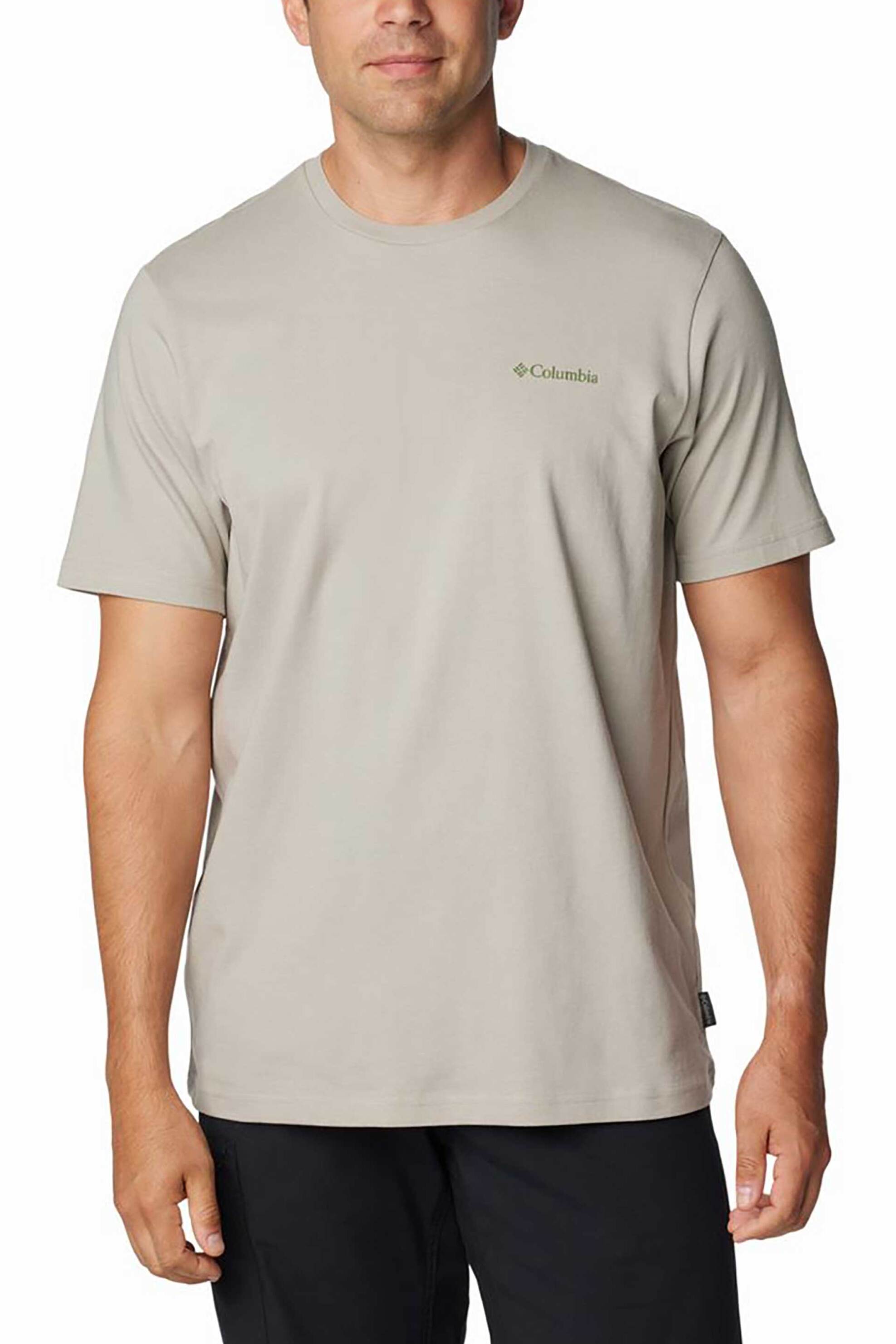Ανδρική Μόδα > Ανδρικά Ρούχα > Ανδρικές Μπλούζες > Ανδρικά T-Shirts Columbia ανδρικό T-shirt μονόχρωμο με print στην πλάτη "Explorers Canyon™ Back" - 2036451027L Μπεζ