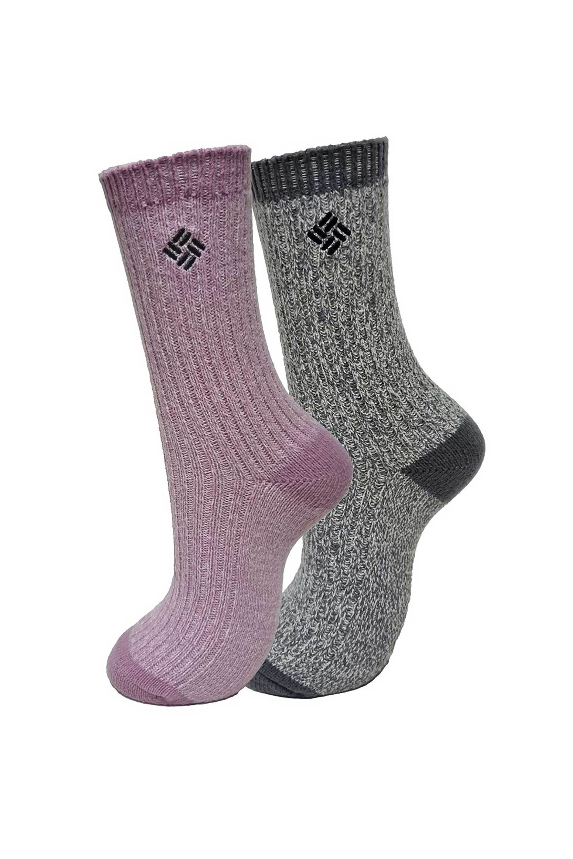 Columbia σετ γυναικείες μακριές κάλτσες "Super Soft Micro Poly Canyon Stripe" (2 ζευγάρια) - C1338Alp-BrM Γκρι