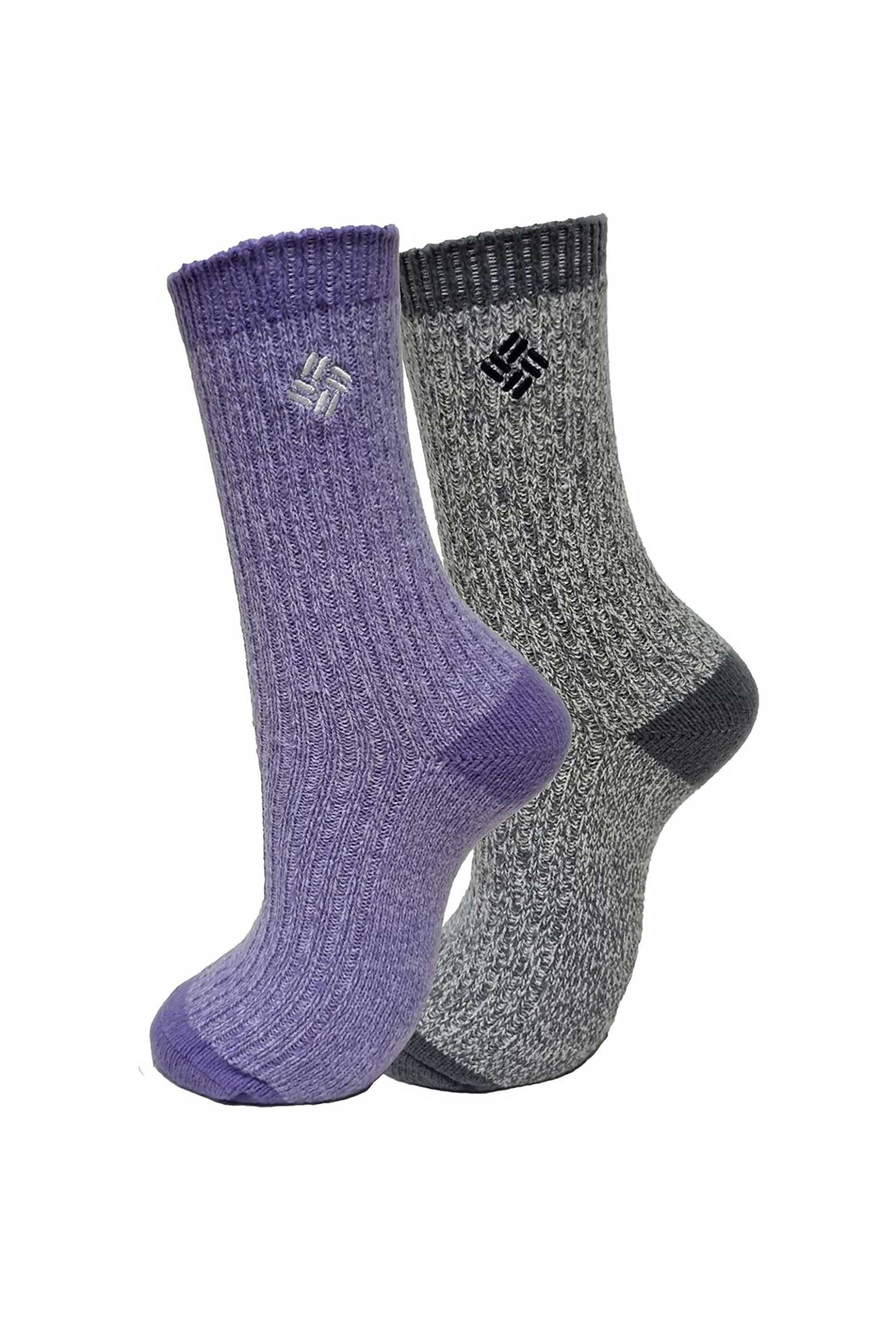 Columbia σετ γυναικείες μακριές κάλτσες "Super Soft Micro Poly Canyon Stripe" (2 ζευγάρια) - C1338Alp-BrM Μοβ