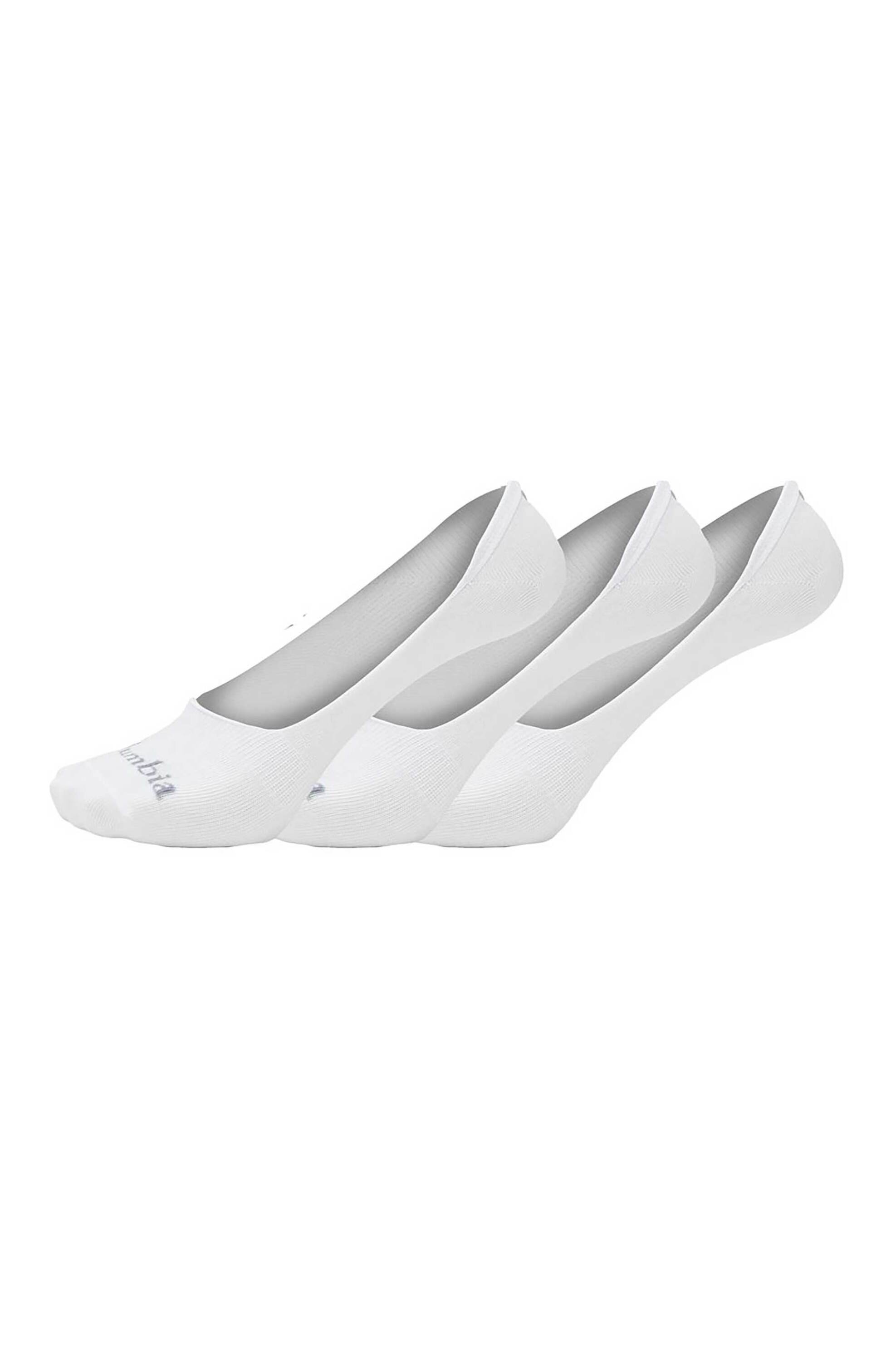 Columbia σετ unisex κοντές κάλτσες "Classic Invisibles Lightweight Flat knit" (3 ζευγάρια) - C1006BlackL Λευκό