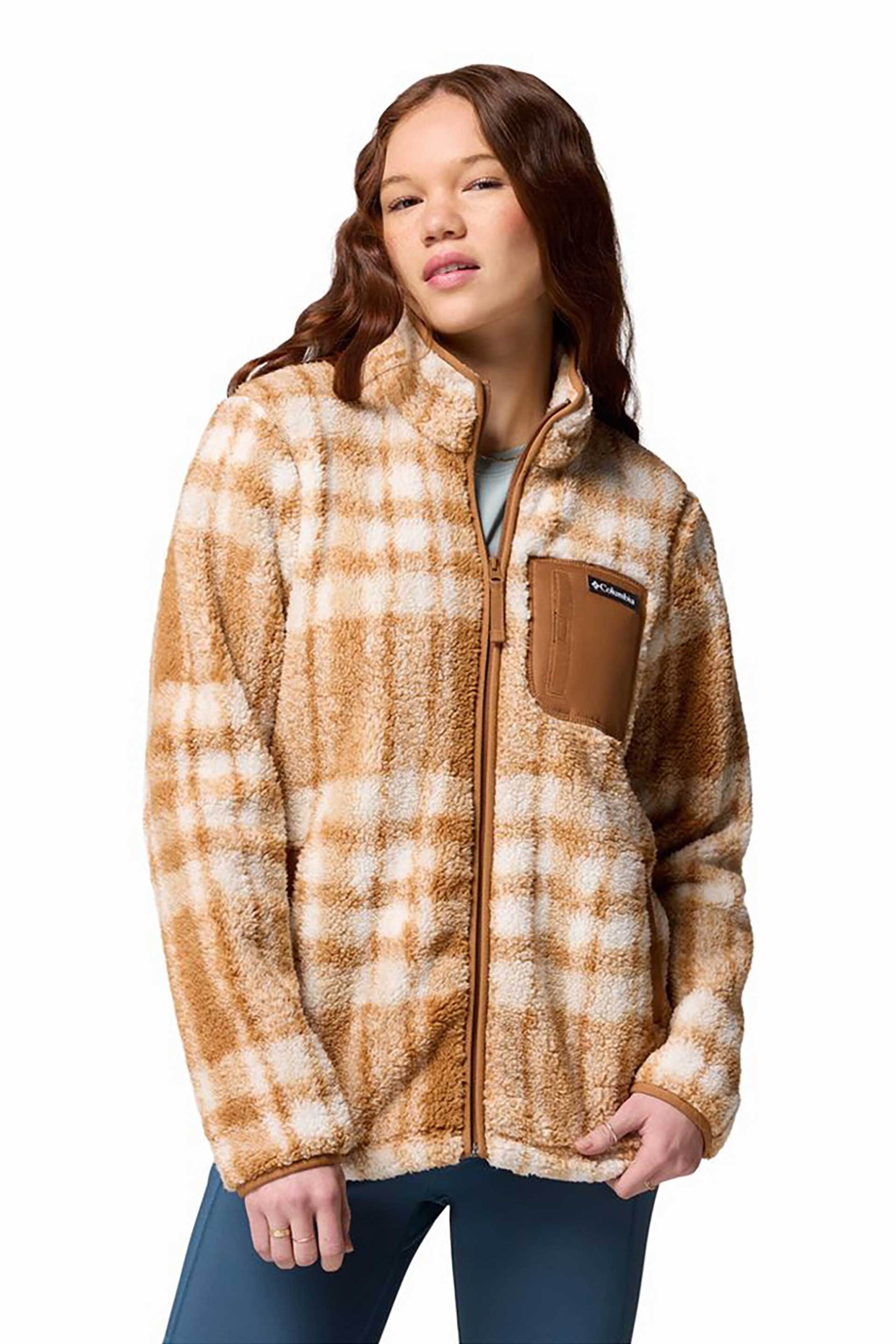 Columbia γυναικεία ζακέτα fleece καρό "West Bend™ Print" - 2085854011M Καμηλό