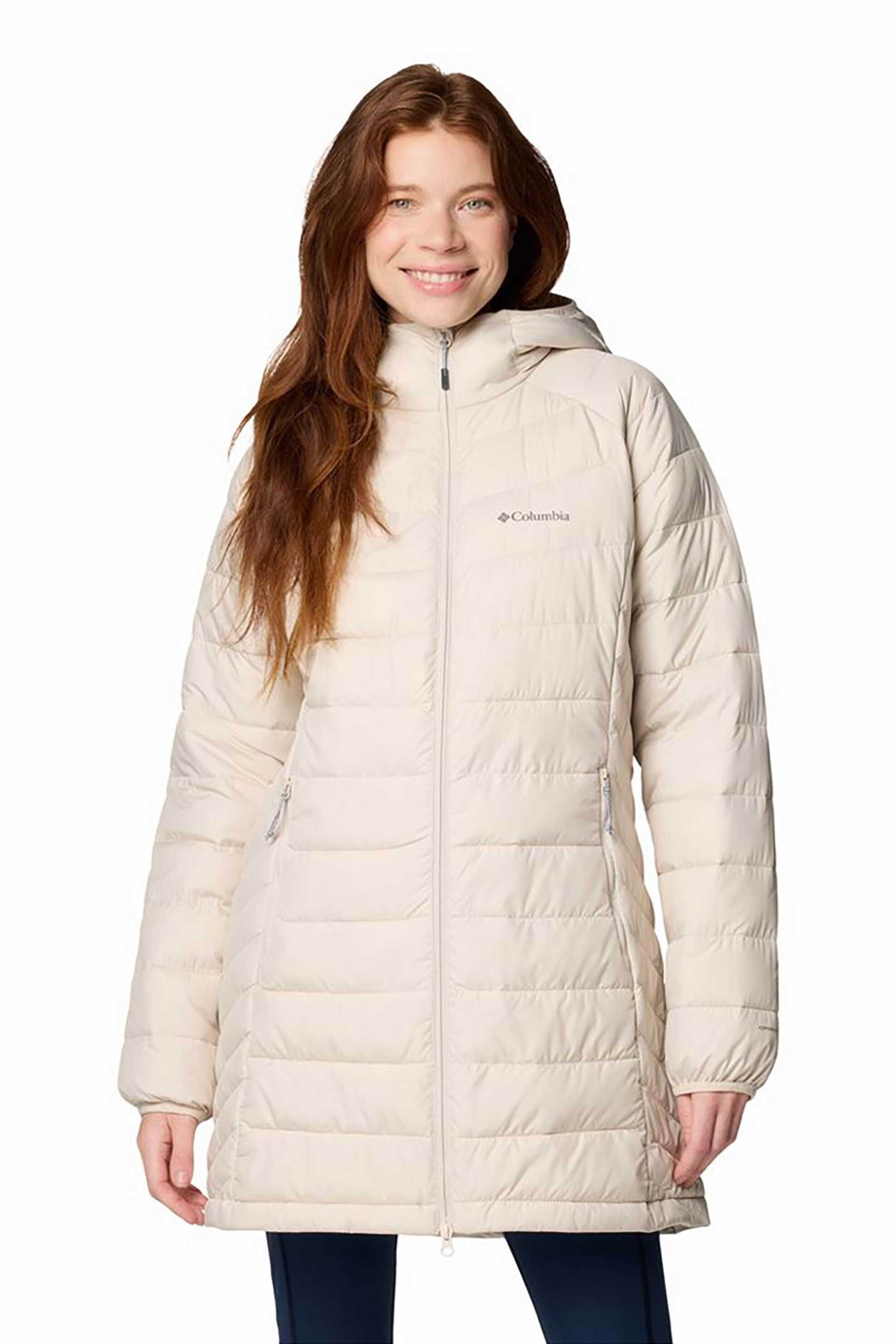 Columbia γυναικείο μπουφάν με κουκούλα "Powder Lite™ II Mid" - 2089371010M Εκρού