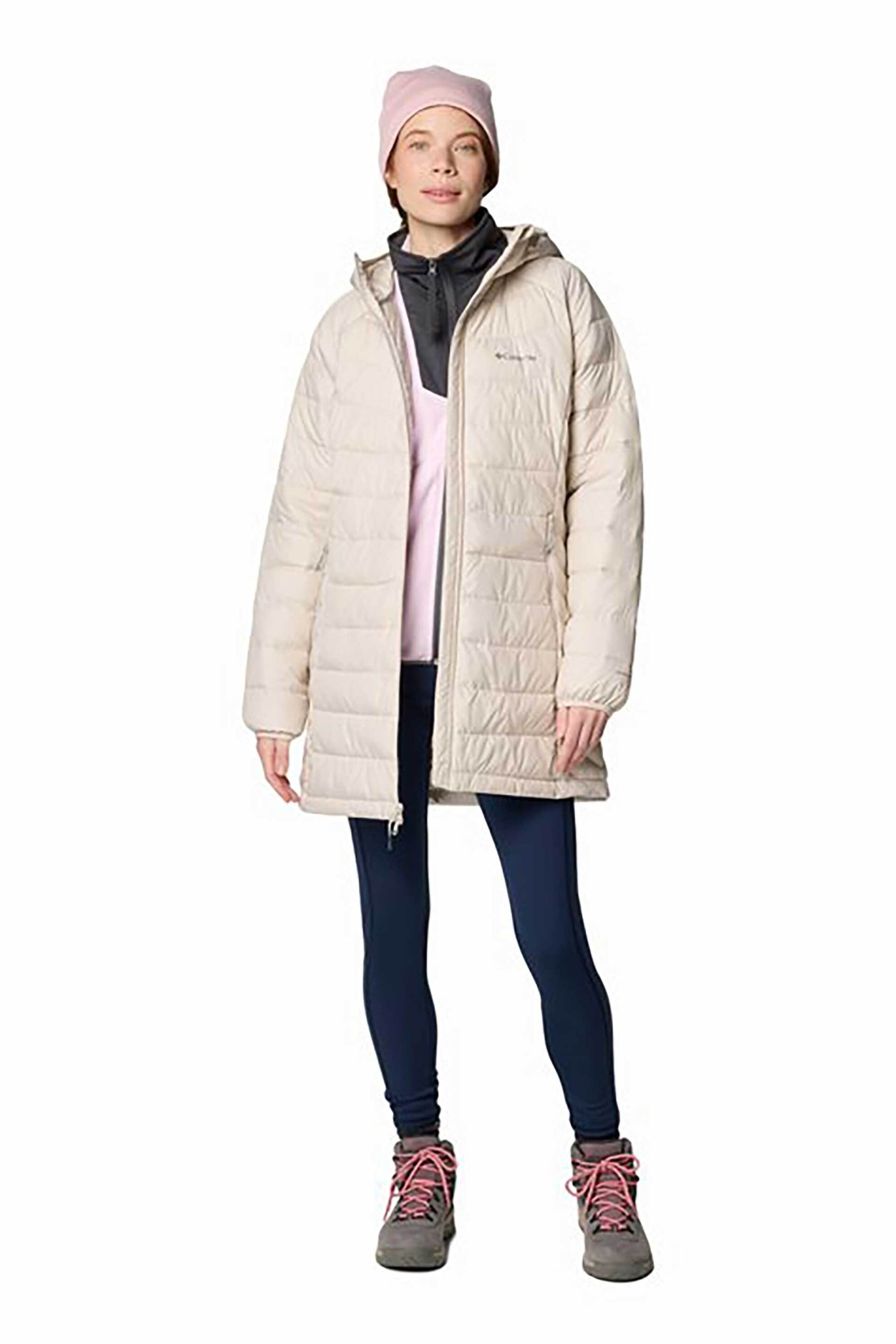 Columbia γυναικείο μπουφάν με κουκούλα "Powder Lite™ II Mid" - 2089371010M Εκρού φωτογραφία