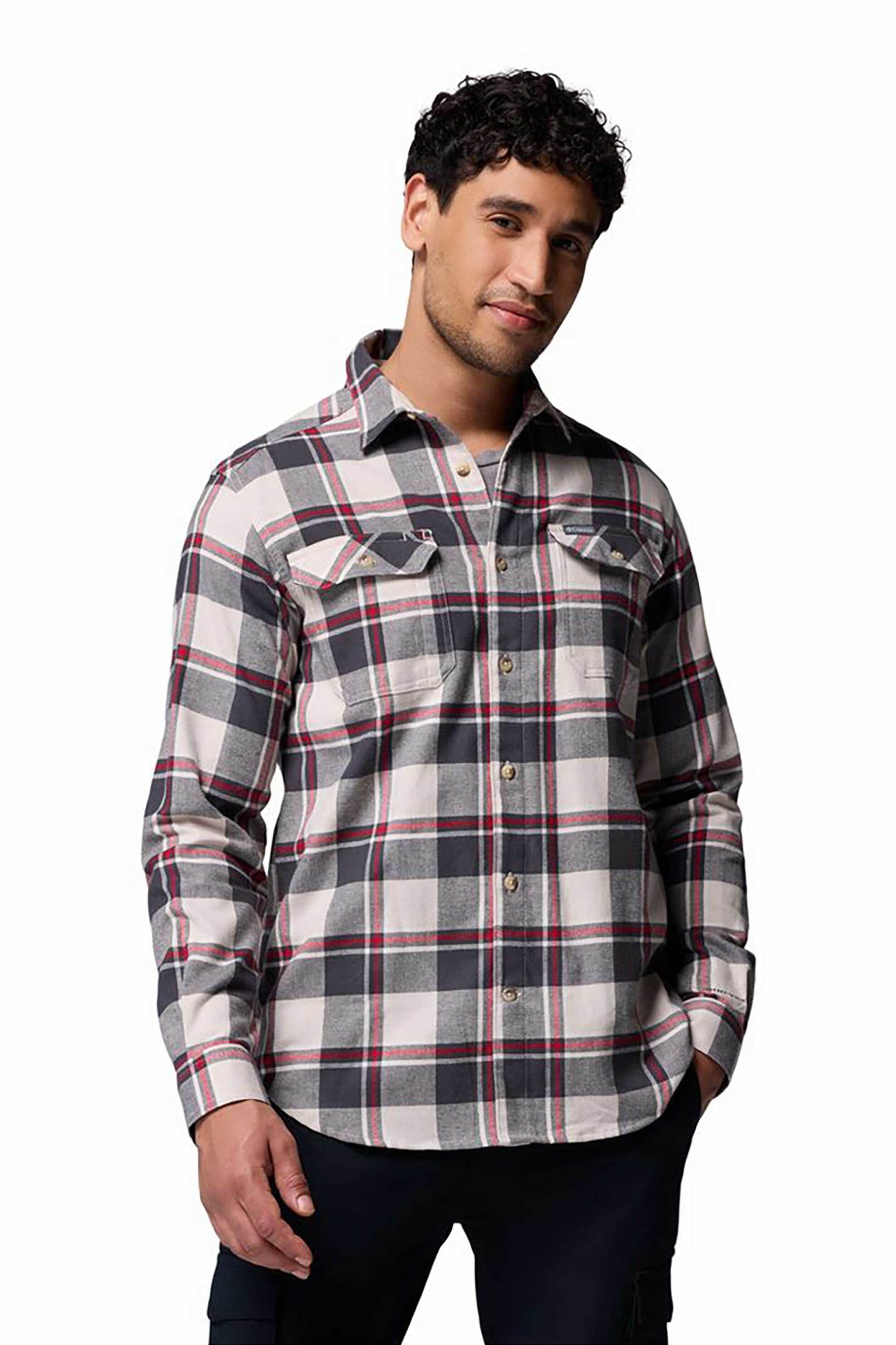 Columbia ανδρικό πουκάμισο flannel καρό "Flare Gun™ Stretch" - 1861581279L Γκρι Ανοιχτό