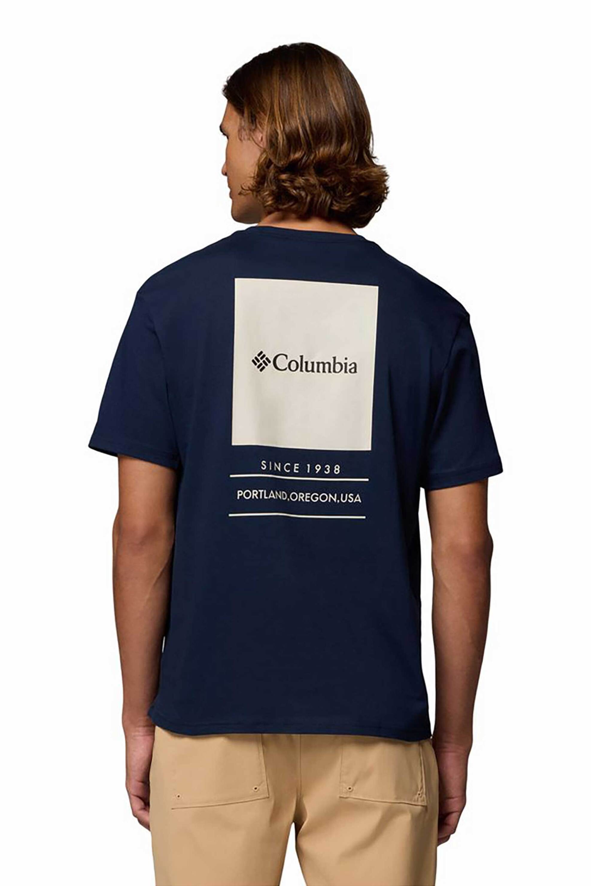 Columbia Ανδρικό T-Shirt Barton Springs Ss Graphic - 2058331010L Μπλε Σκούρο