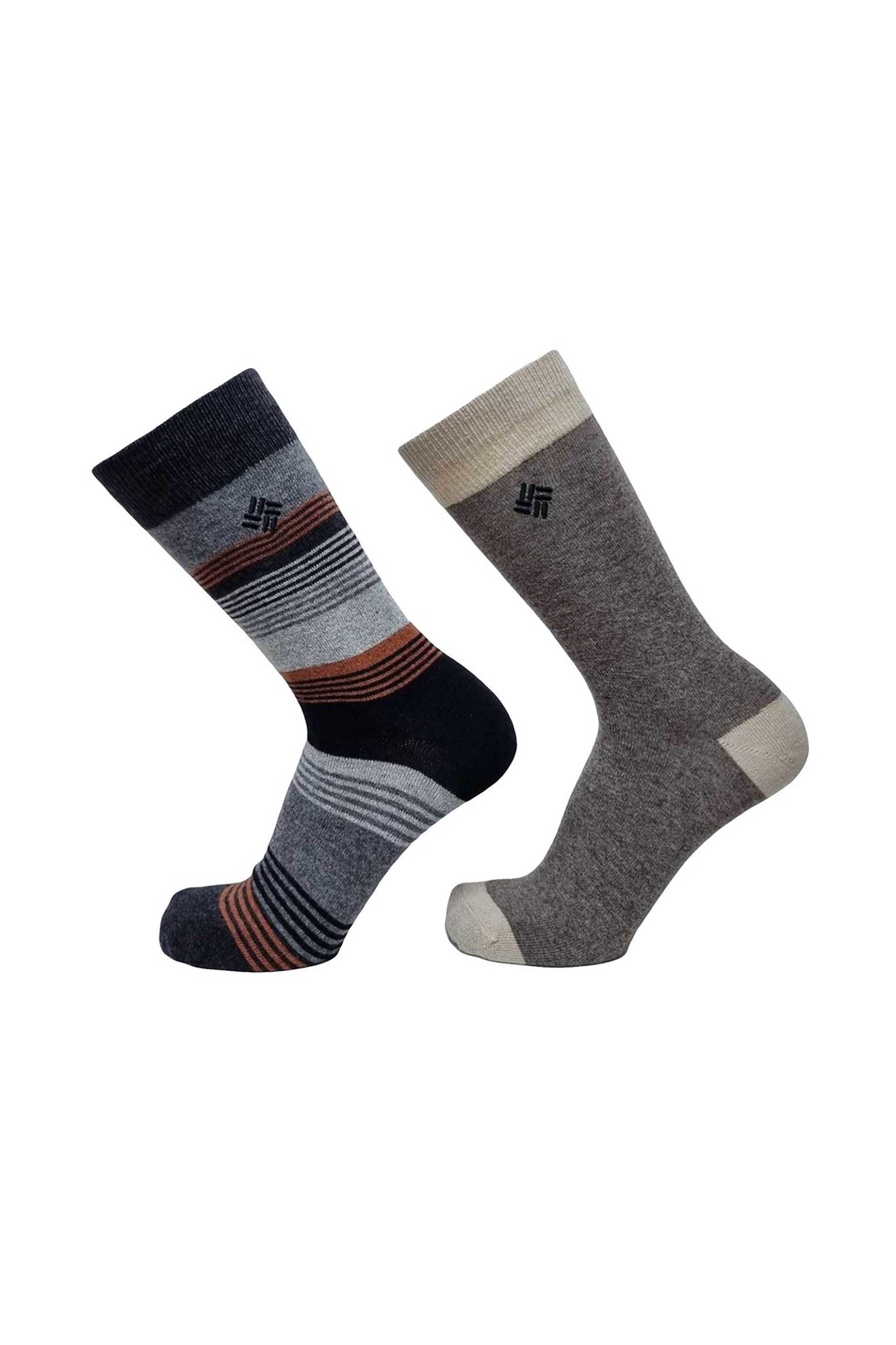 Columbia σετ ανδρικές μακριές κάλτσες "Columbia Stripe" (2 ζευγάρια) - C1406MCharcoL Καφέ