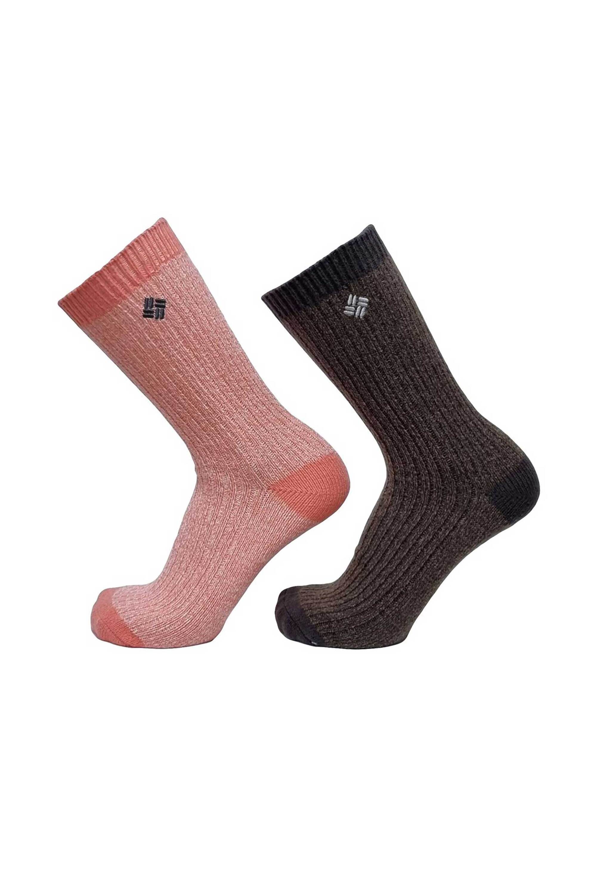 Columbia σετ γυναικείες μακριές κάλτσες "Super Soft Micro Poly Canyon Stripe" (2 ζευγάρια) - C1338Alp-BrM Καφέ