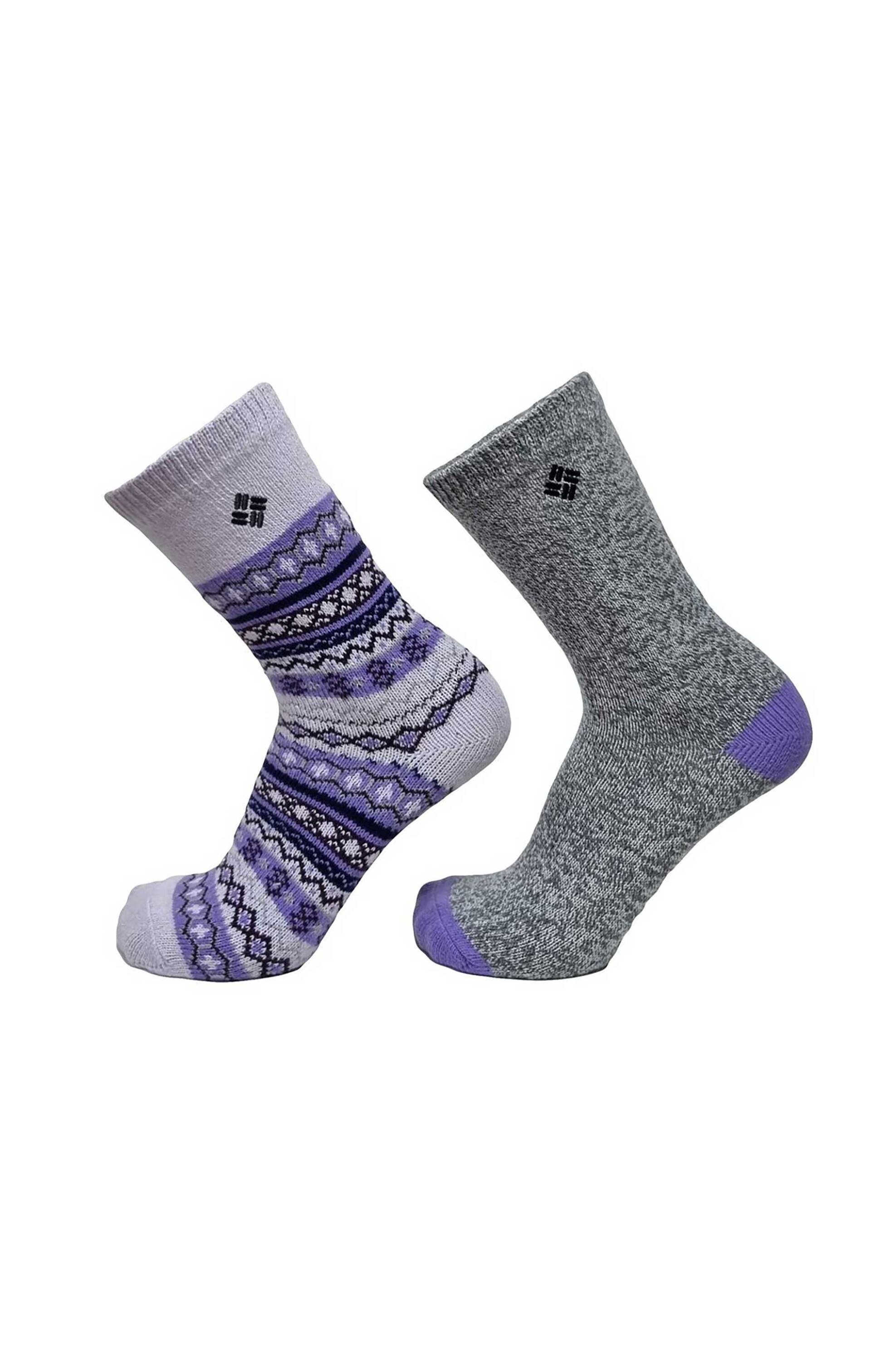 Columbia σετ γυναικείες μακριές κάλτσες "Columbia Sleet Stripes" (2 ζευγάρια) - C1407WErget-M Μοβ