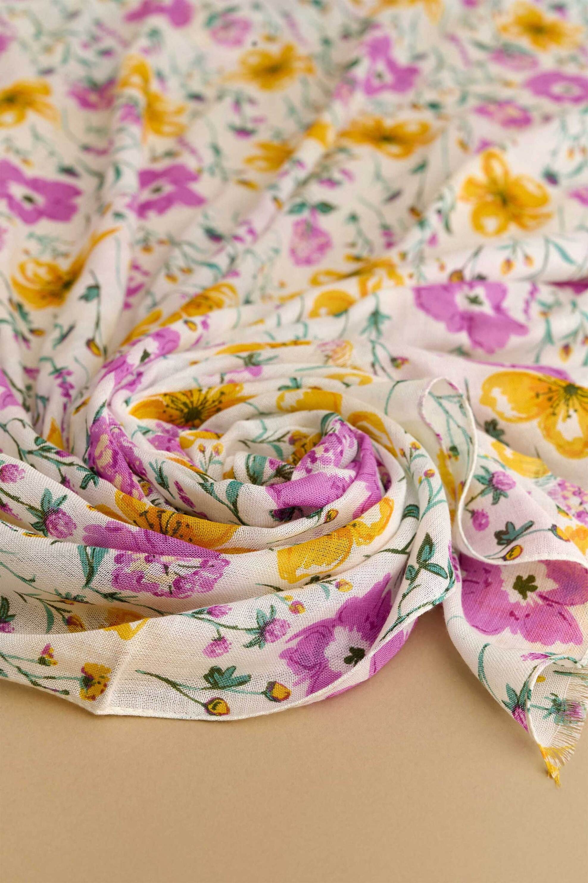  Attrattivo γυναικείο φουλάρι με floral - 9J22717 Μοβ 2025