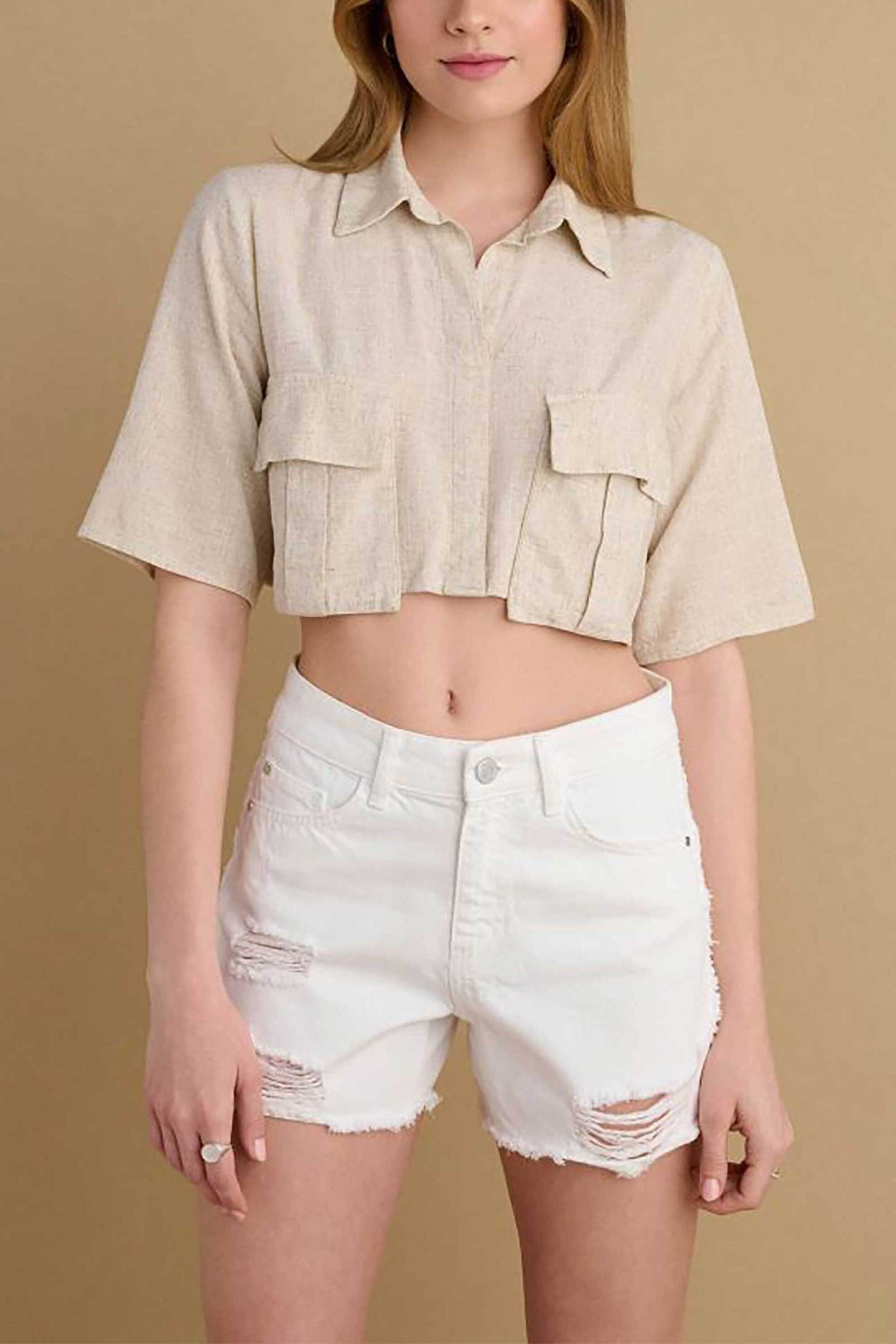 Attrattivo γυναικείo denim σορτς - 9920981 Λευκό φωτογραφία