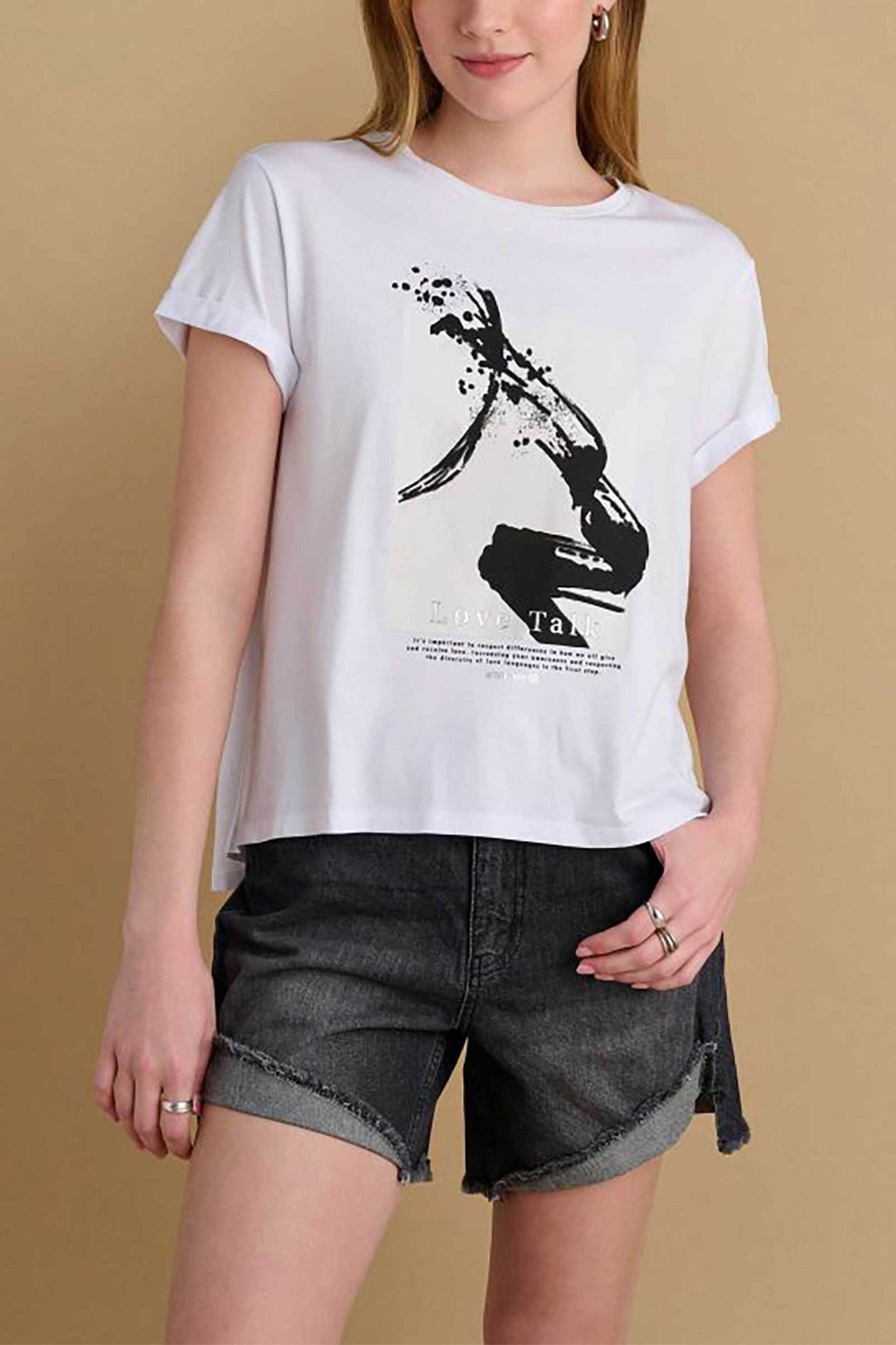 ATTRATTIVO Attrattivo γυναικείο T-shirt με print - 9920874 Λευκό