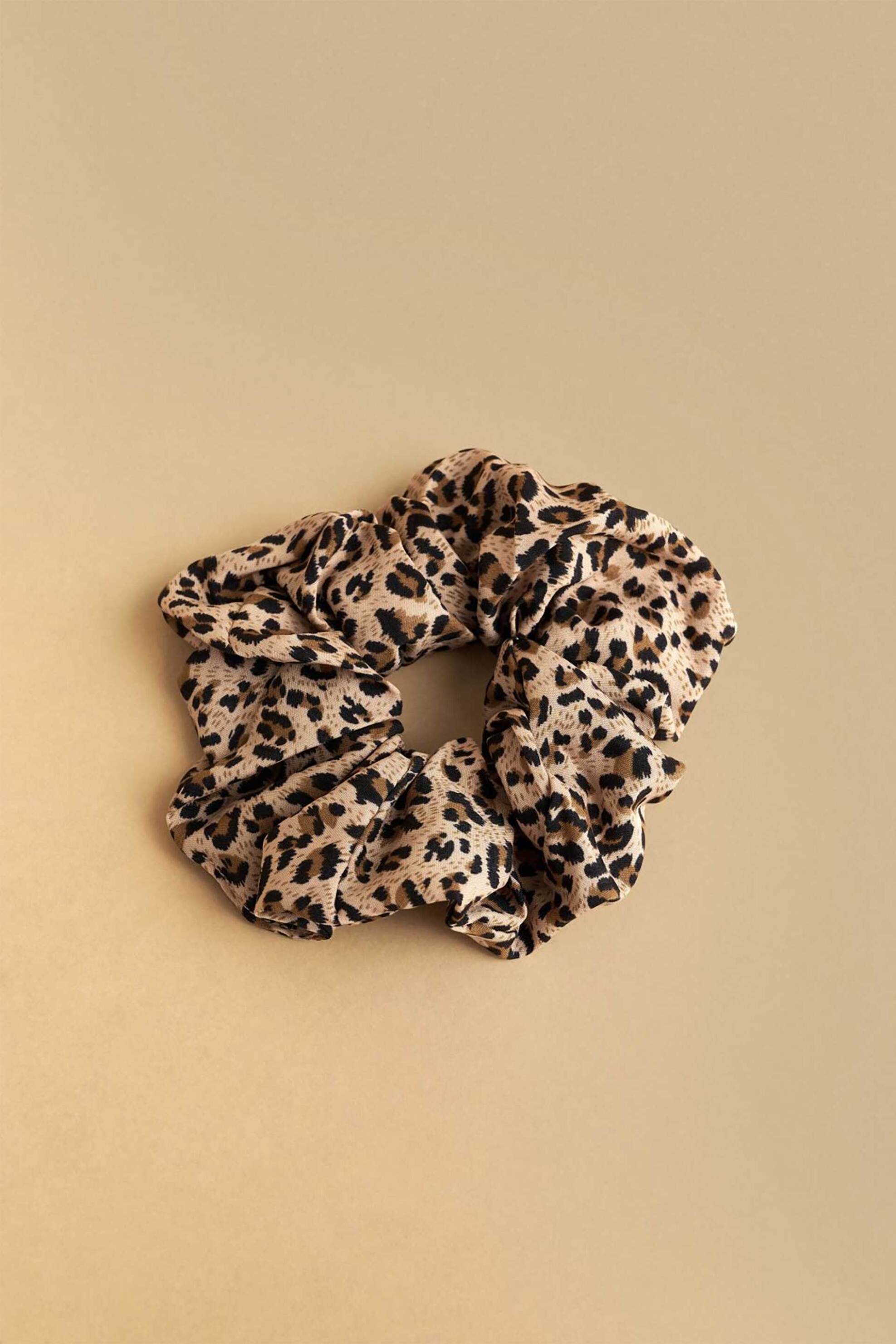ATTRATTIVO Attrativo γυναικείο scrunchie για τα μαλλιά με animal print - 9K23194 Καφέ