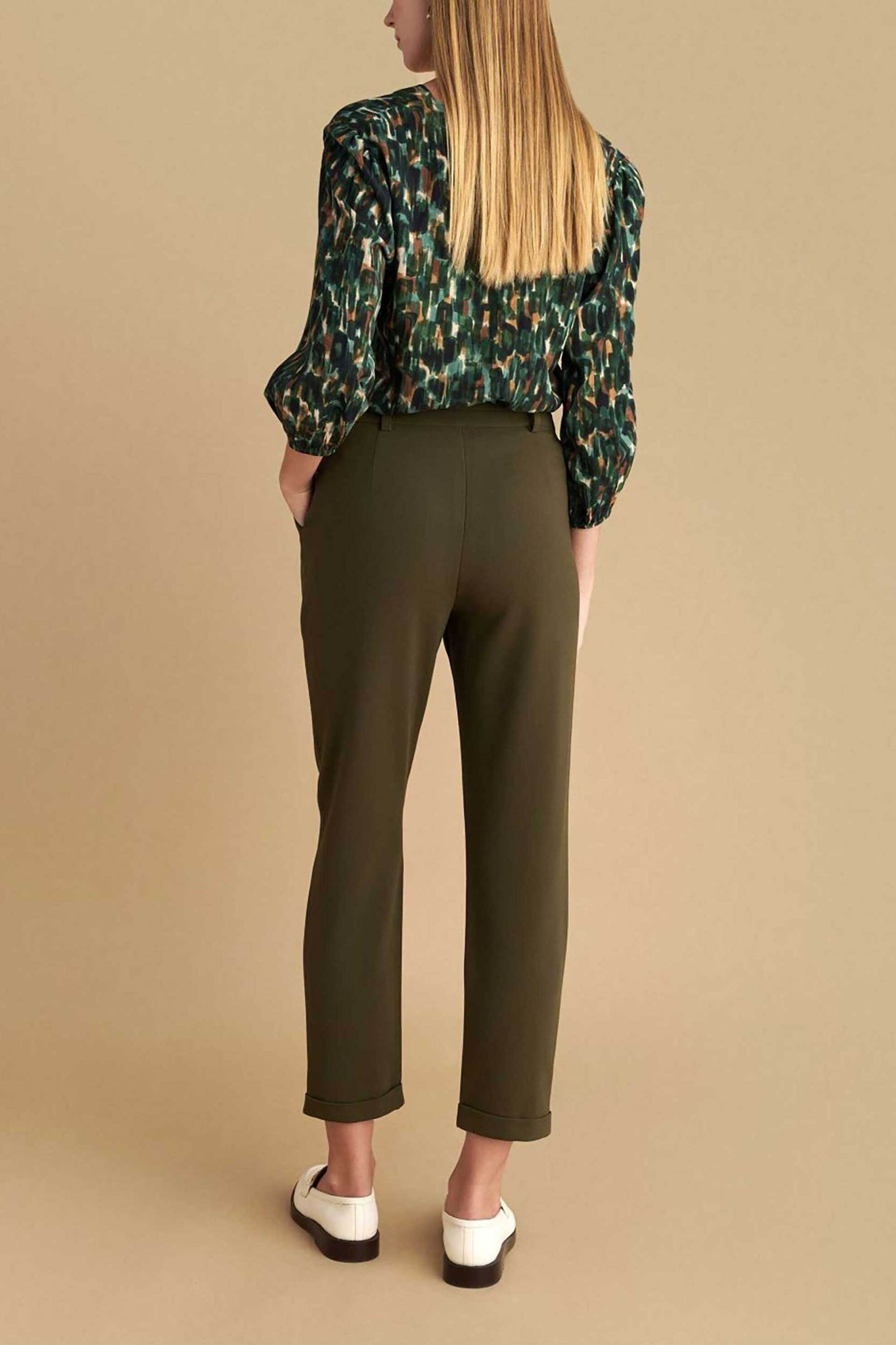 Attrativo γυναικείο παντελόνι cropped Straight Fit - 9917491E Λαδί φωτογραφία