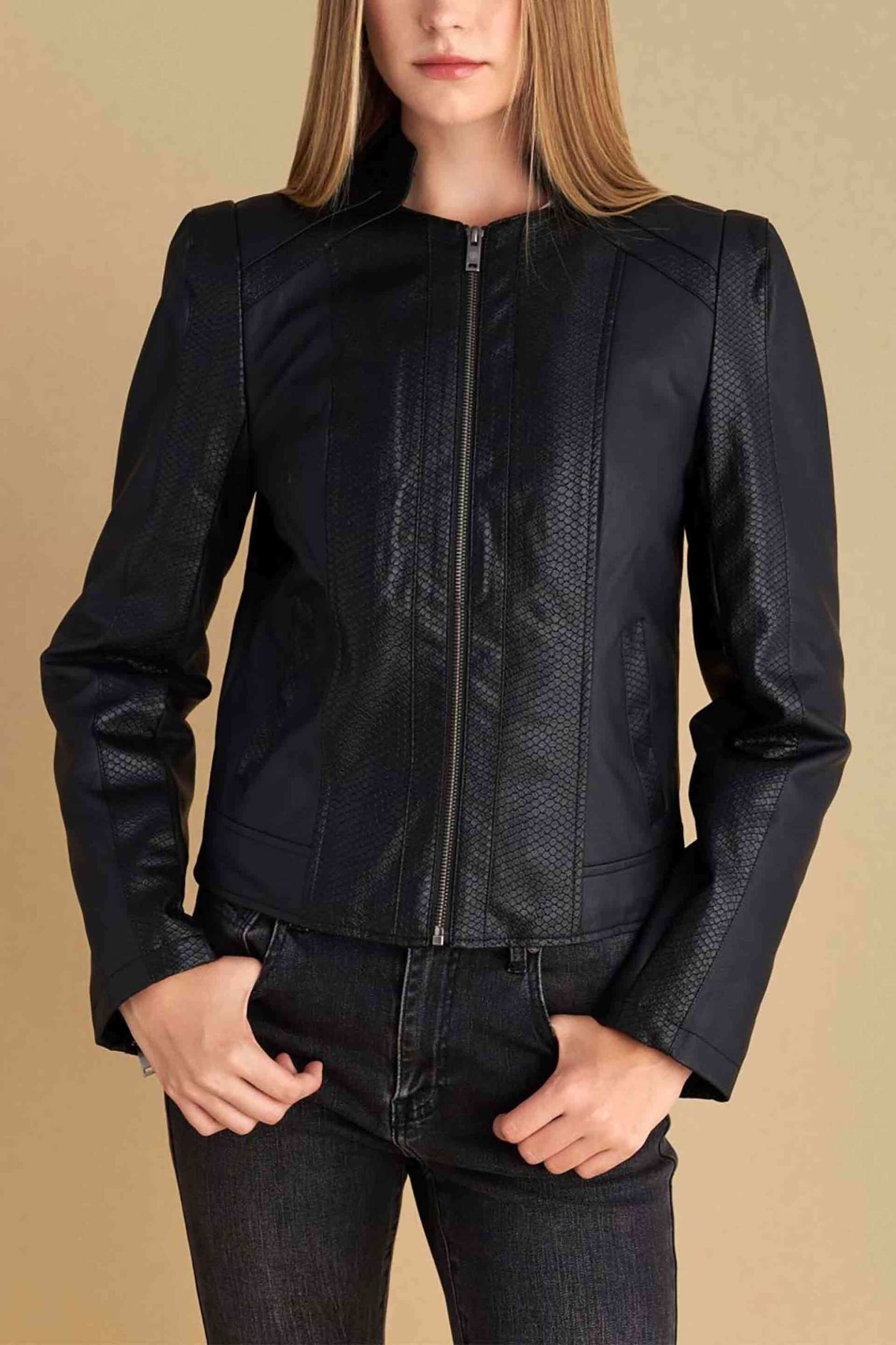 ATTRATTIVO Attrativo γυναικείο μπουφάν faux leather - 9921736 Μαύρο