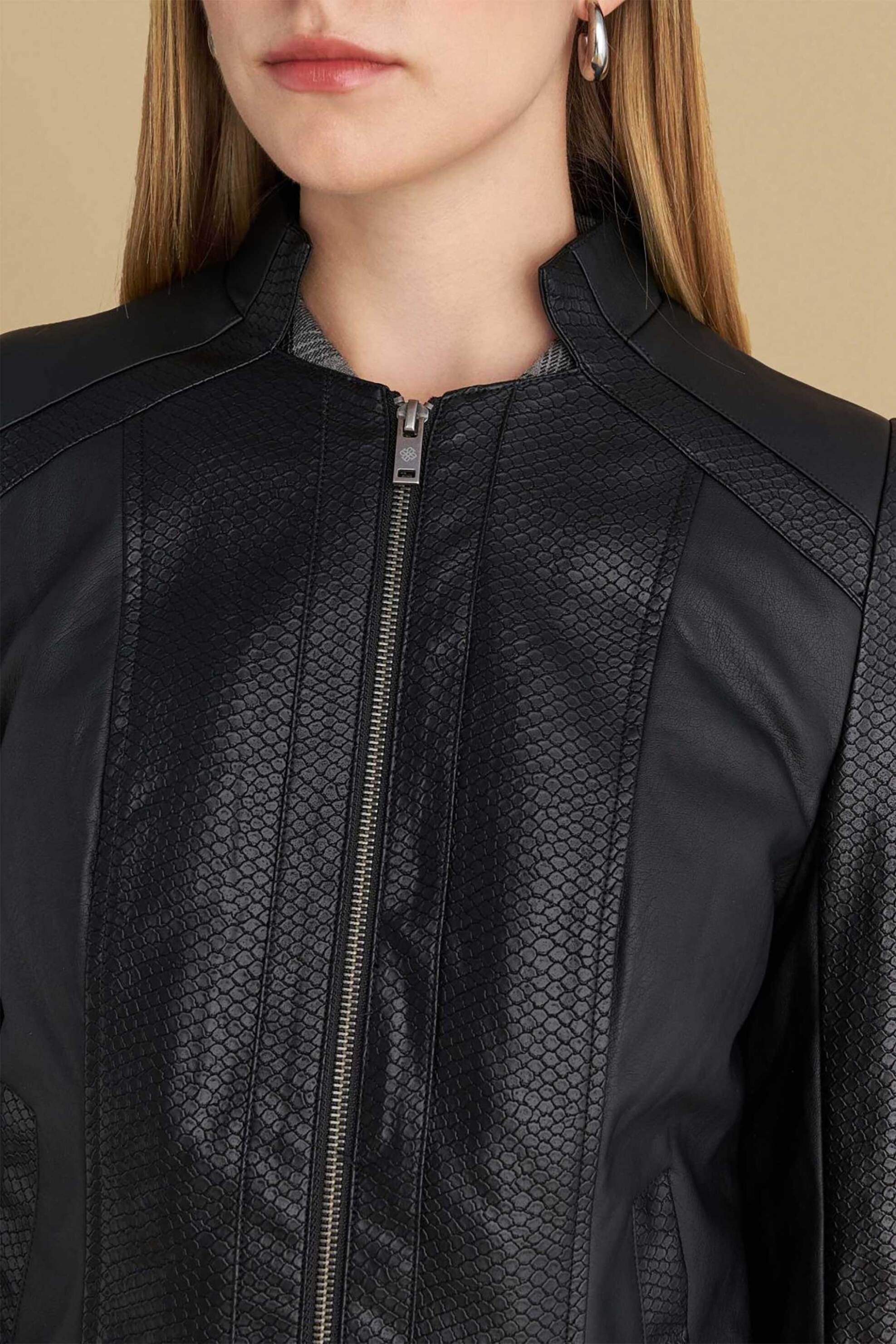 Attrativo γυναικείο μπουφάν faux leather - 9921736 Μαύρο φωτογραφία