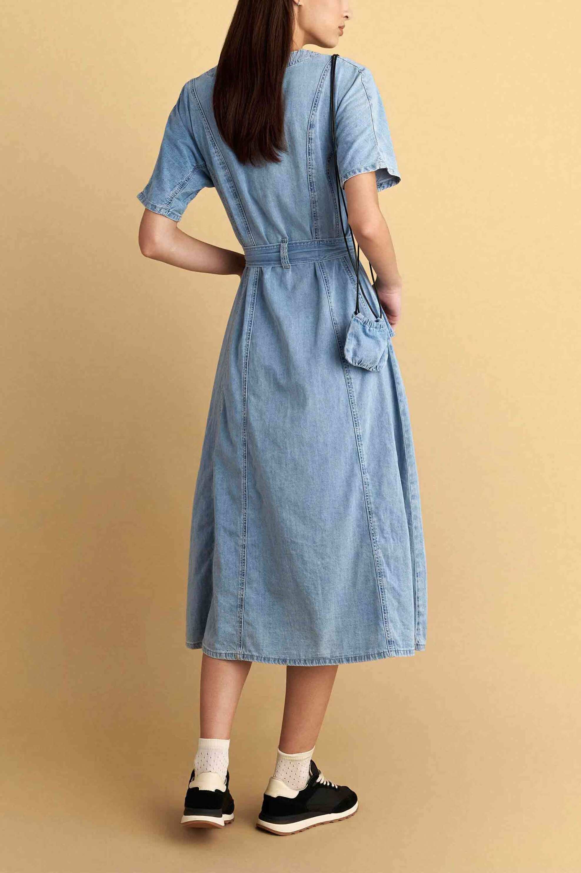 Attrattivo Γυναικείο Midi Denim Φόρεμα Σεμιζιέ - 9922952 Blue Ανοιχτό