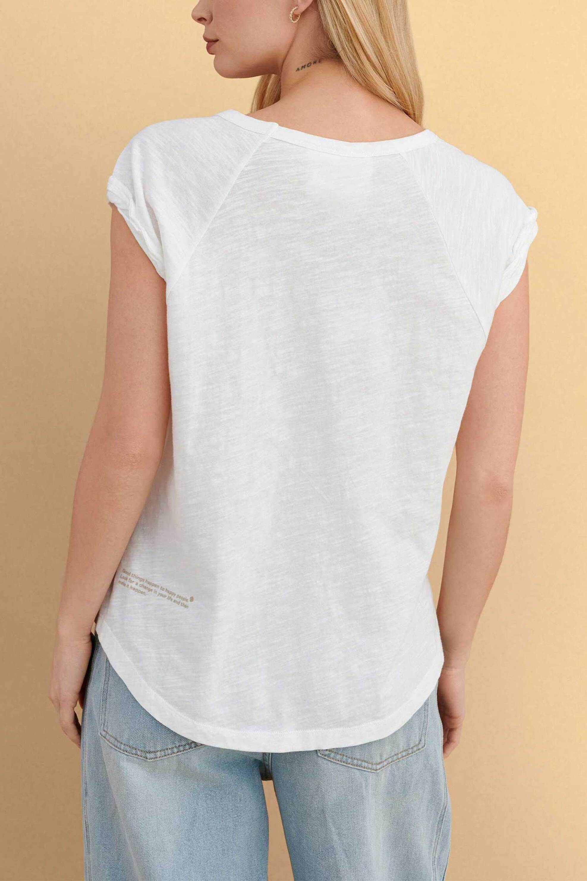 Attrattivo Γυναικείο T-Shirt Μονόχρωμο με Ραφές - 9923126 Μπεζ