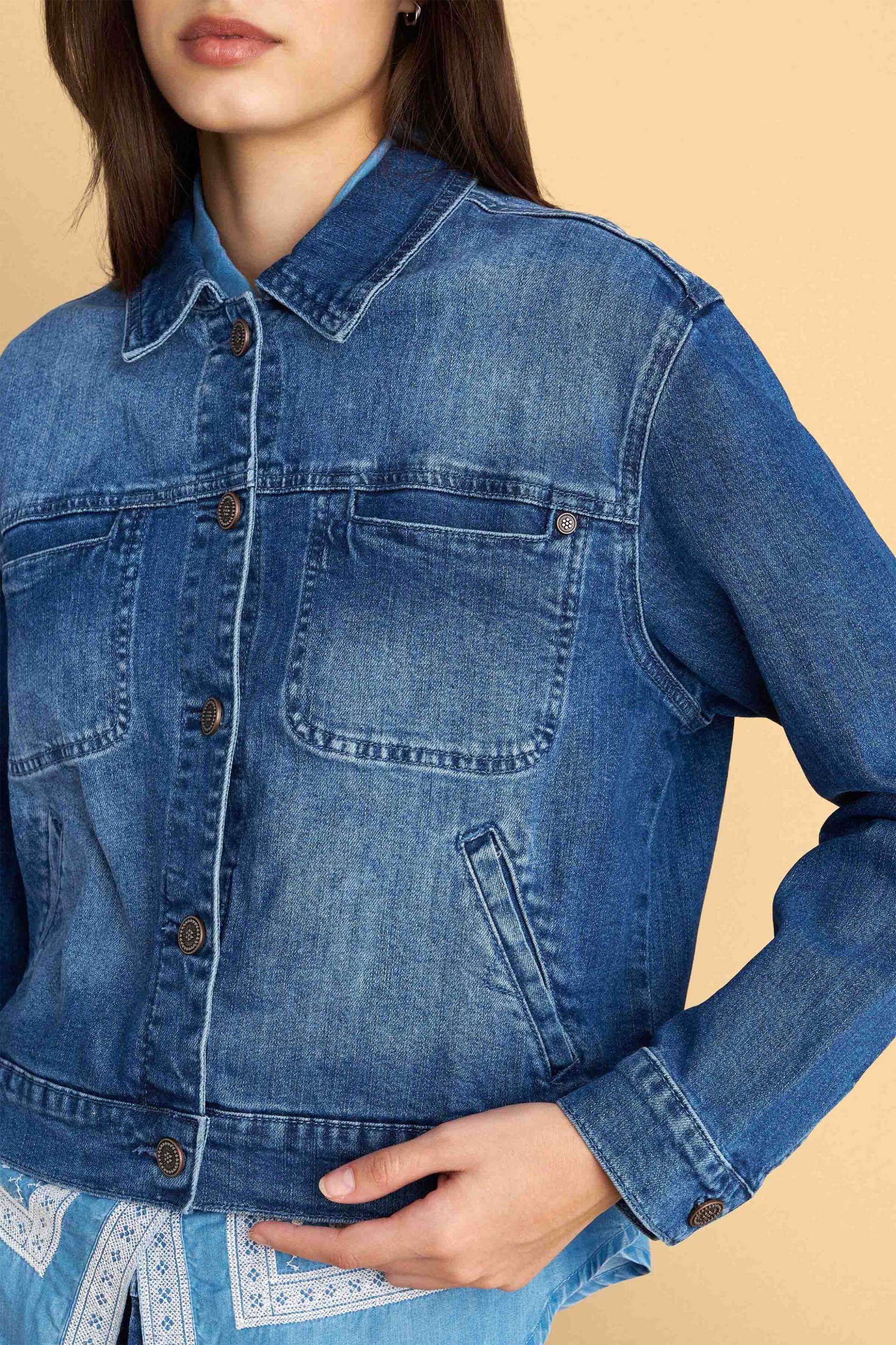 Attrativo γυναικείο denim μπουφάν - 9922934 Denim Blue