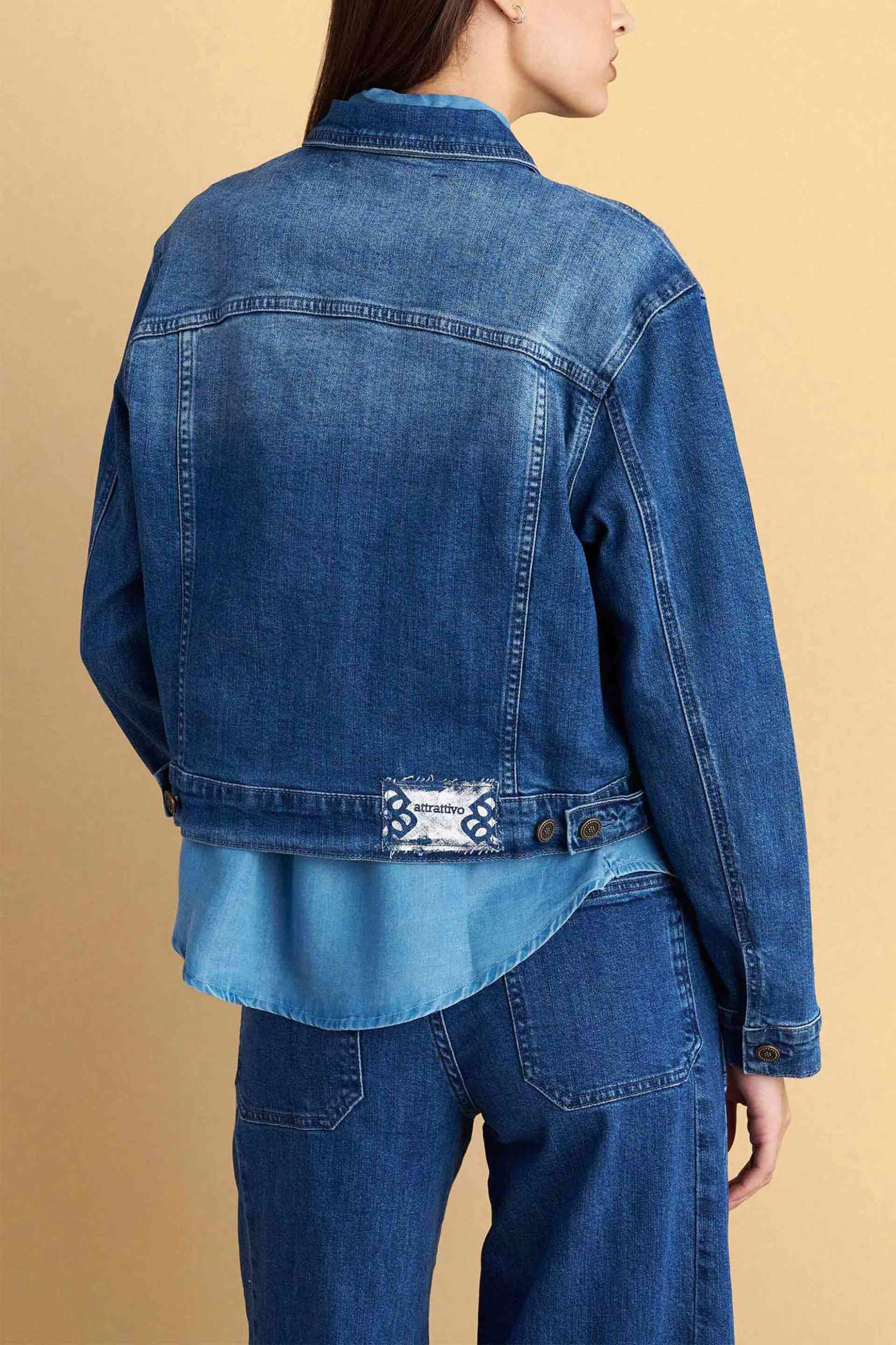 Attrativo Γυναικείο Denim Μπουφάν - 9922934 Blue