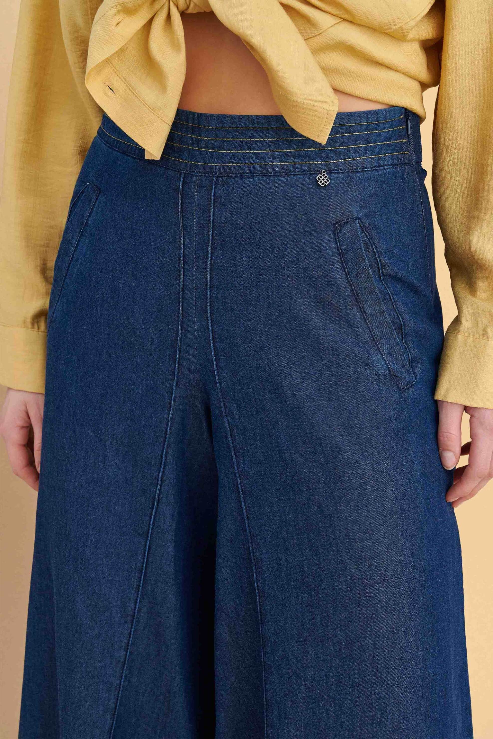Attrattivo γυναικεία denim παντελόνα - 91253019 Μπλε Σκούρο