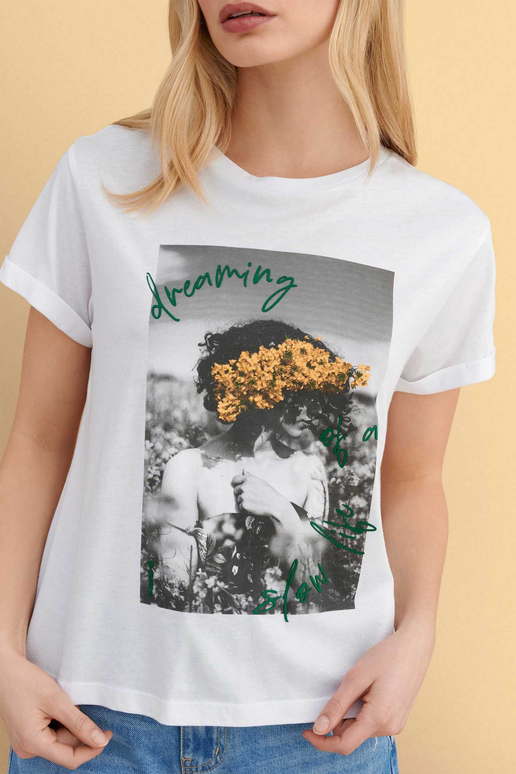 ATTRATTIVO Attrativo γυναικείο T-shirt με print - 9923154 Λευκό - 2