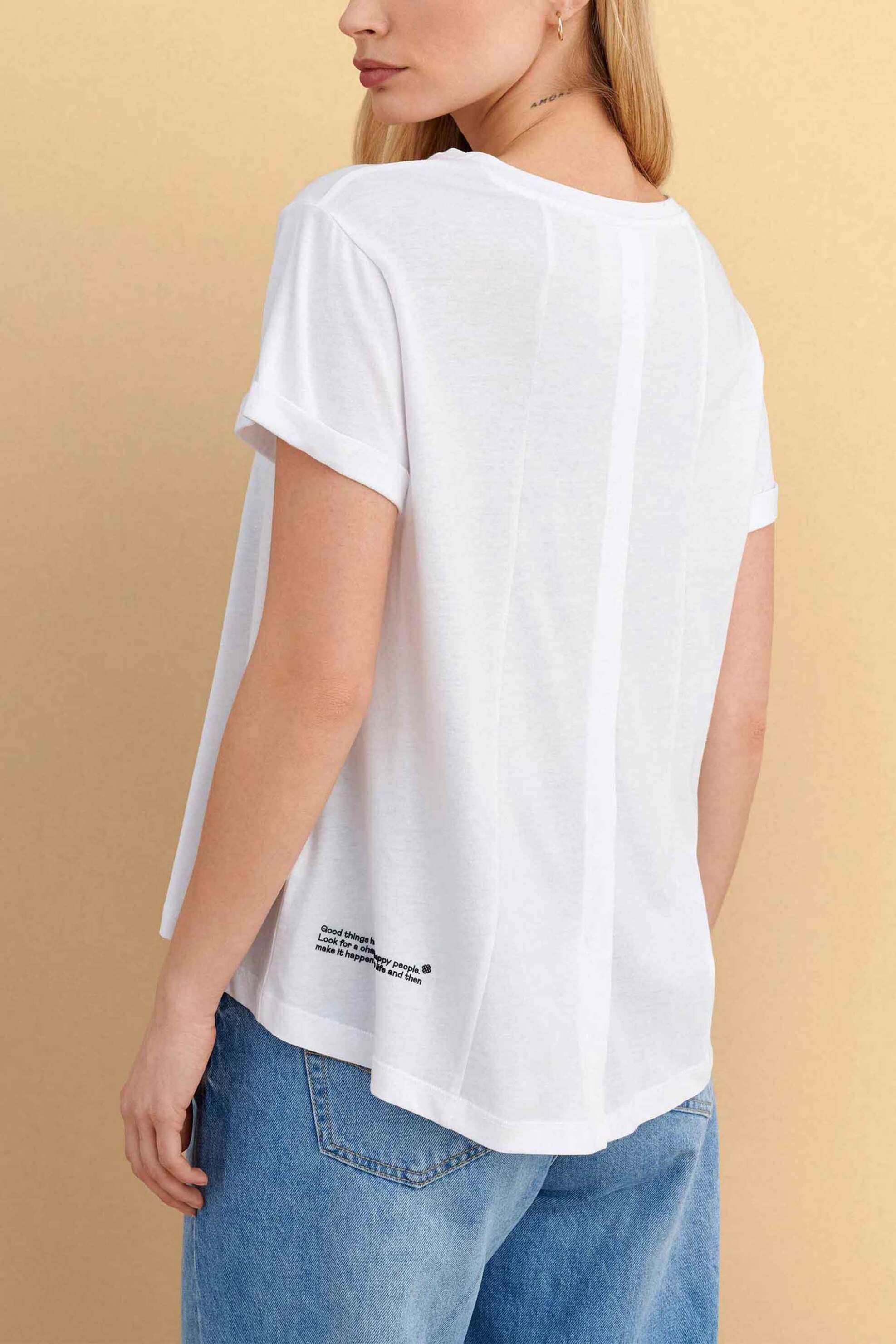 Attrativo Γυναικείο T-Shirt με Print - 9923154 Λευκό