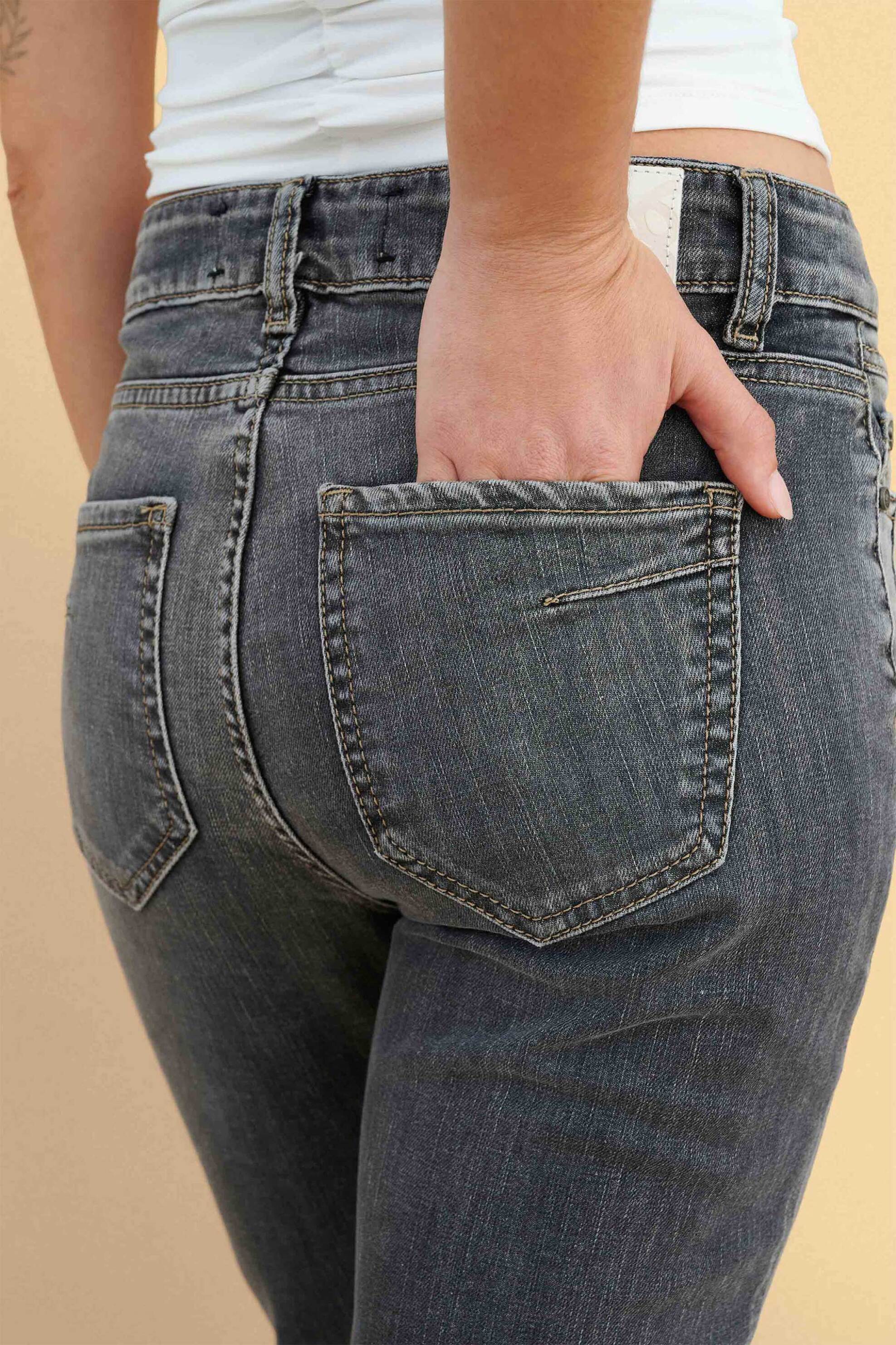 Attrattivo Γυναικείο Τζιν Παντελόνι Skinny Fit - 9923038 Γκρι