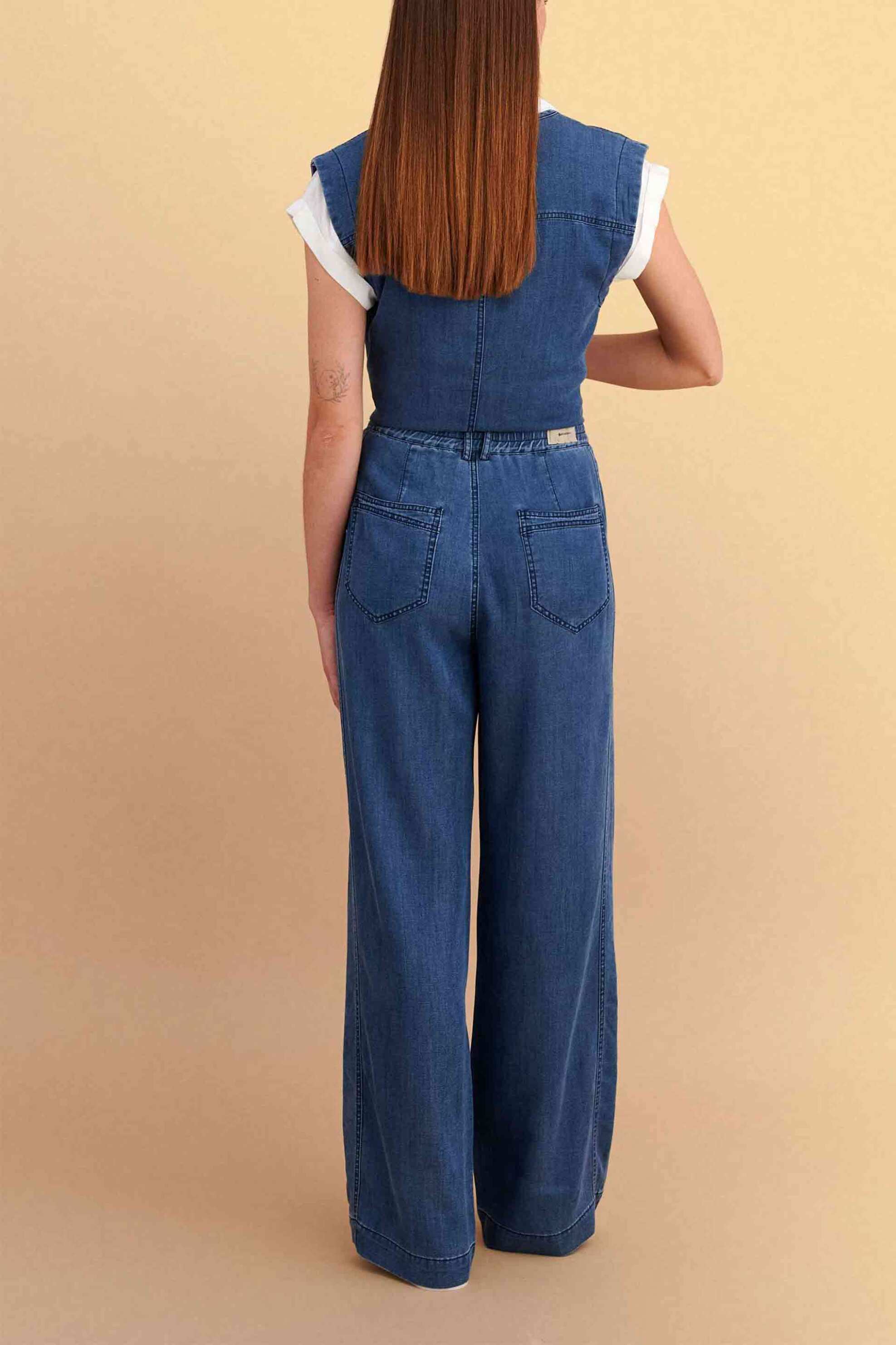 Attrativo Γυναικείο Τζιν Παντελόνι Straight Fit - 9923101 Μπλε Σκούρο