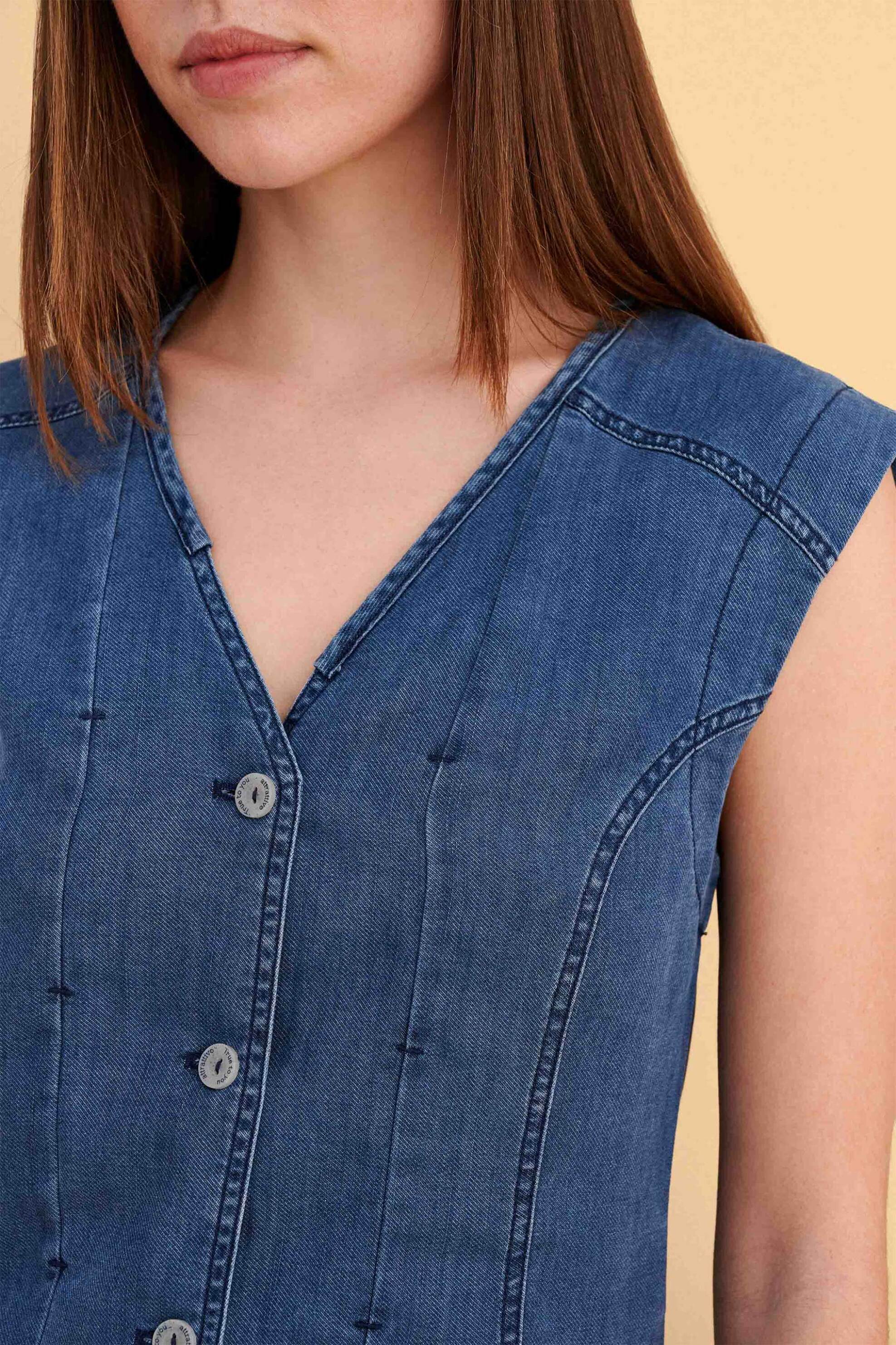 Attrattivo γυναικείο denim γιλέκο - 9923102 Denim Blue