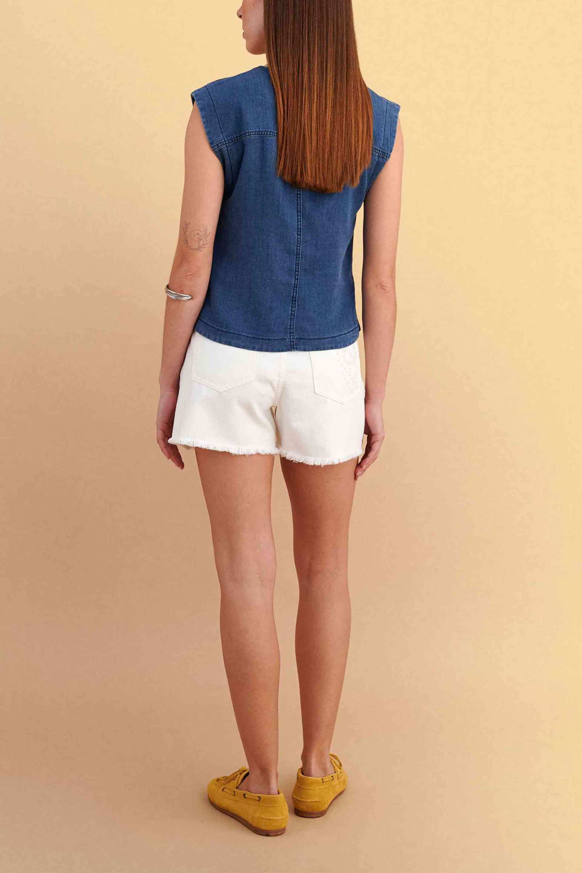 Attrattivo Γυναικείο Denim Γιλέκο - 9923102 Blue