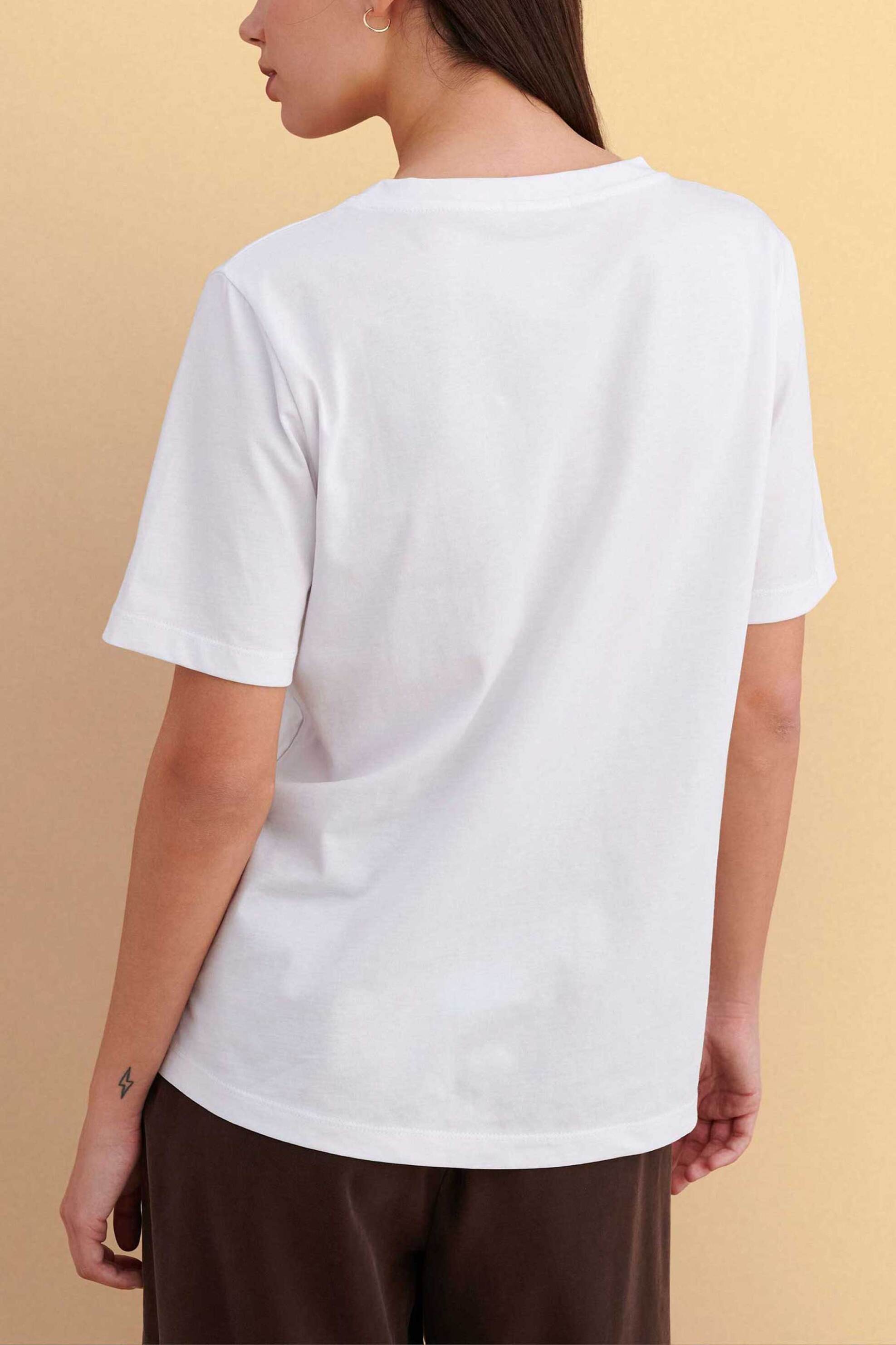 Attrativo Γυναικείο T-Shirt με Print - 9923695 Λευκό