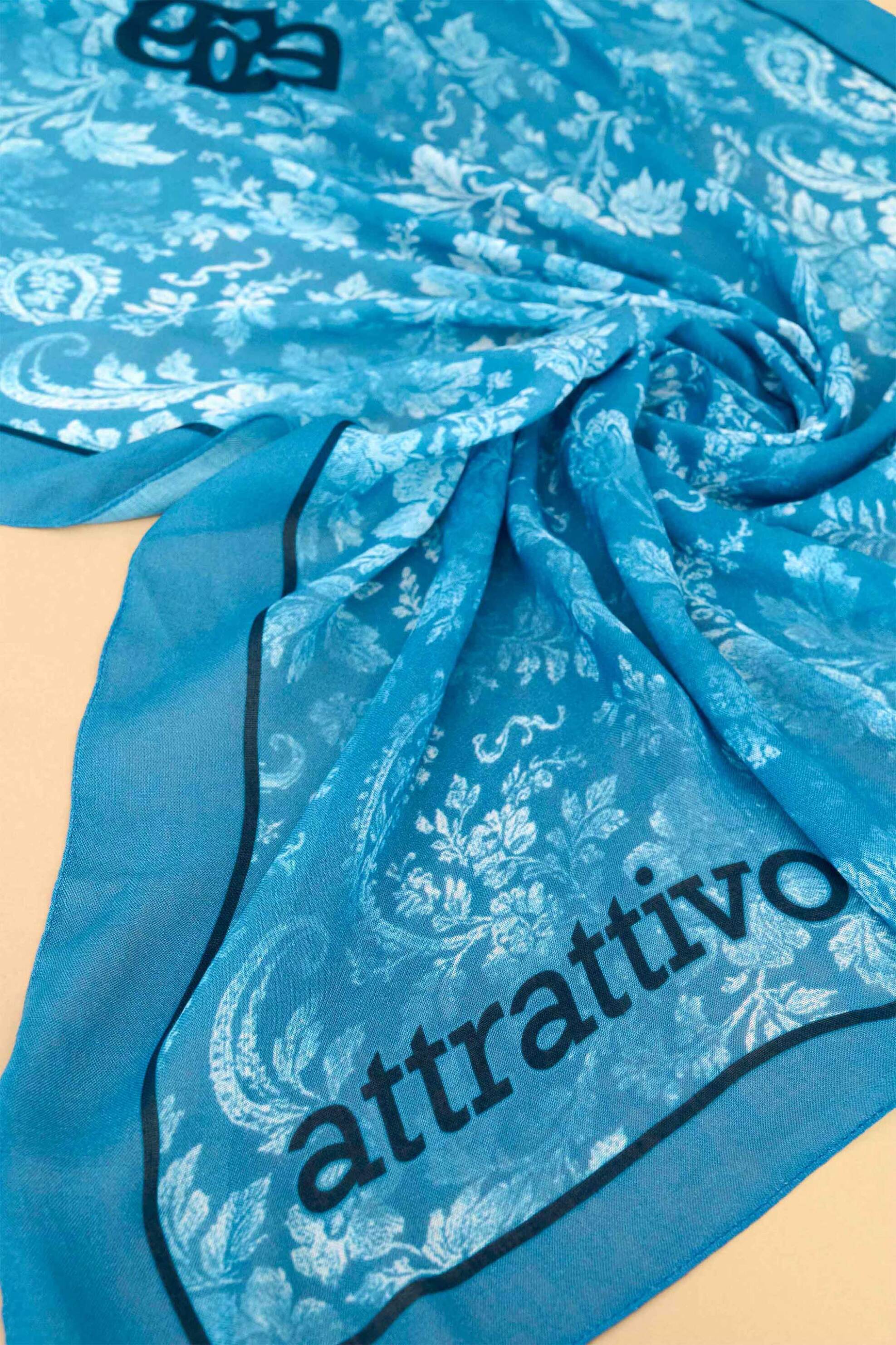 ATTRATTIVO Attrativo γυναικείο φουλάρι με all-over print - 9J23535 Μπλε