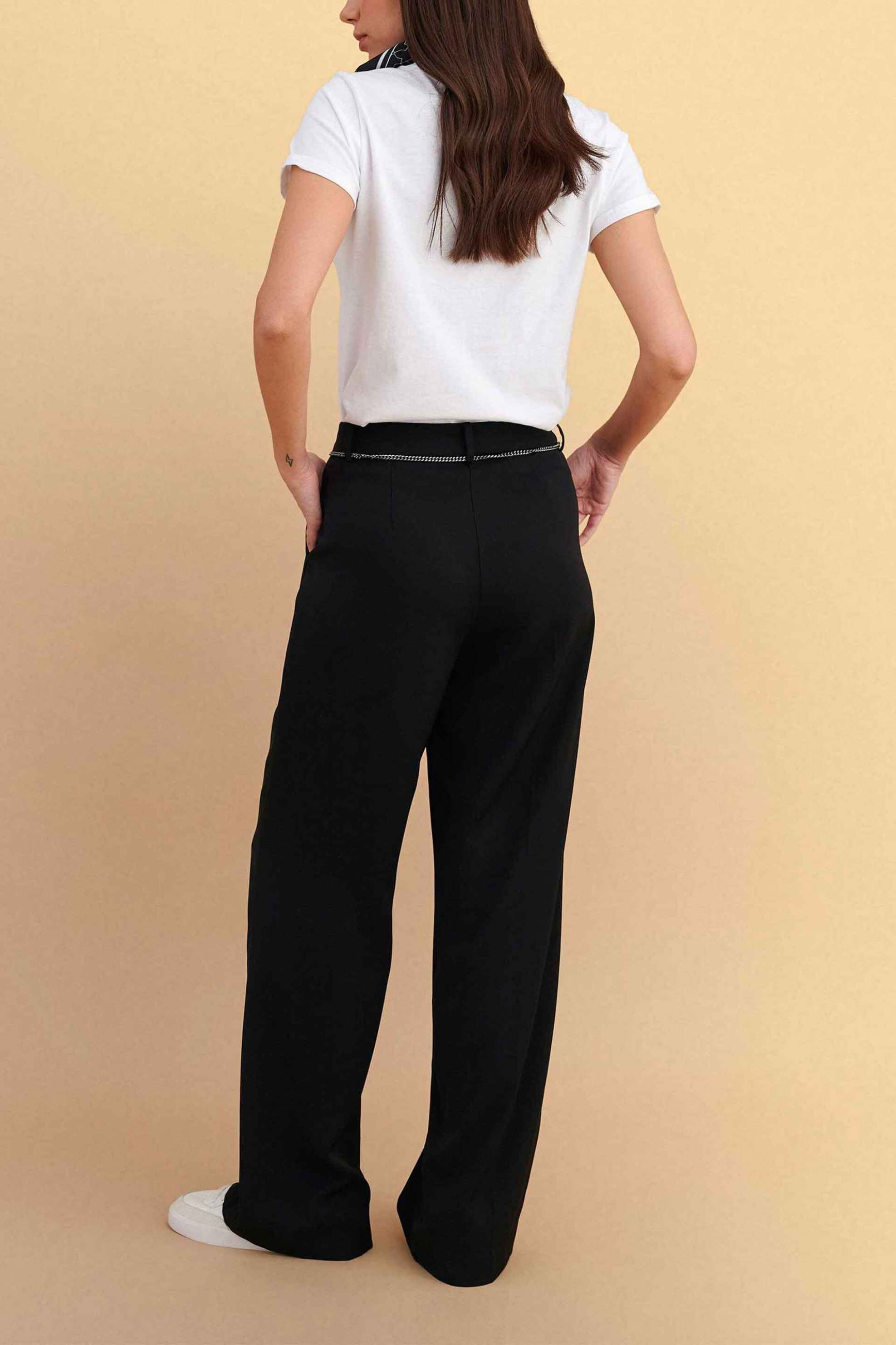 Attrativo Γυναικείο Παντελόνι Μονόχρωμο Straight Fit - 9922992 Μαύρο