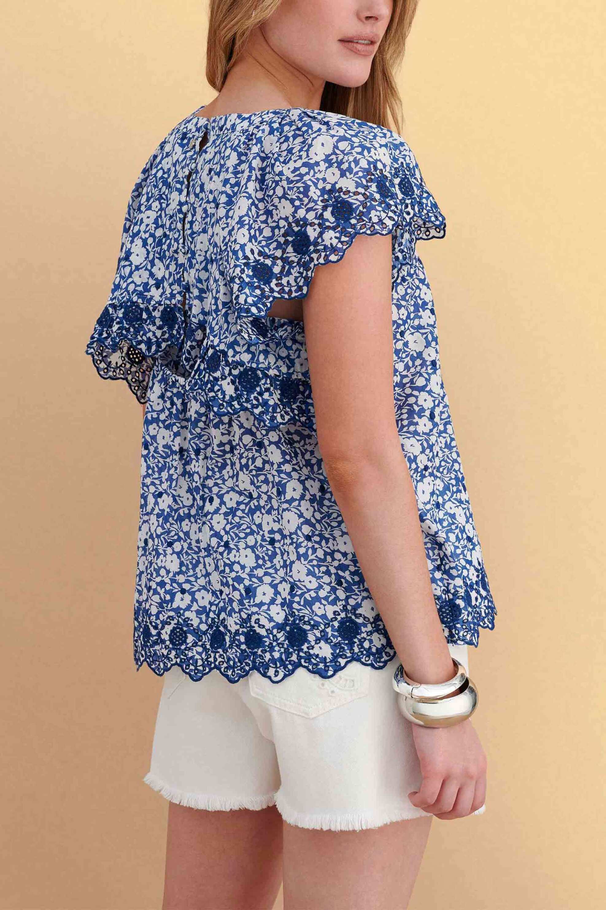 ATTRATTIVO Attrativo γυναικεία μπλούζα με floral print και κέντημα - 9923280 Μπλε - 2
