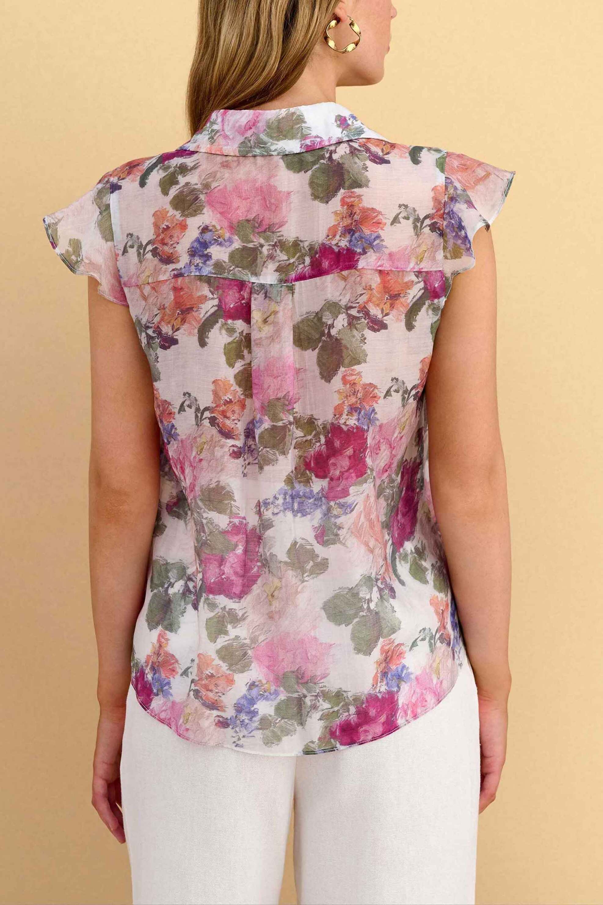 Attrativo Γυναικείο Τοπ με Floral Print - 9923209 Ροζ