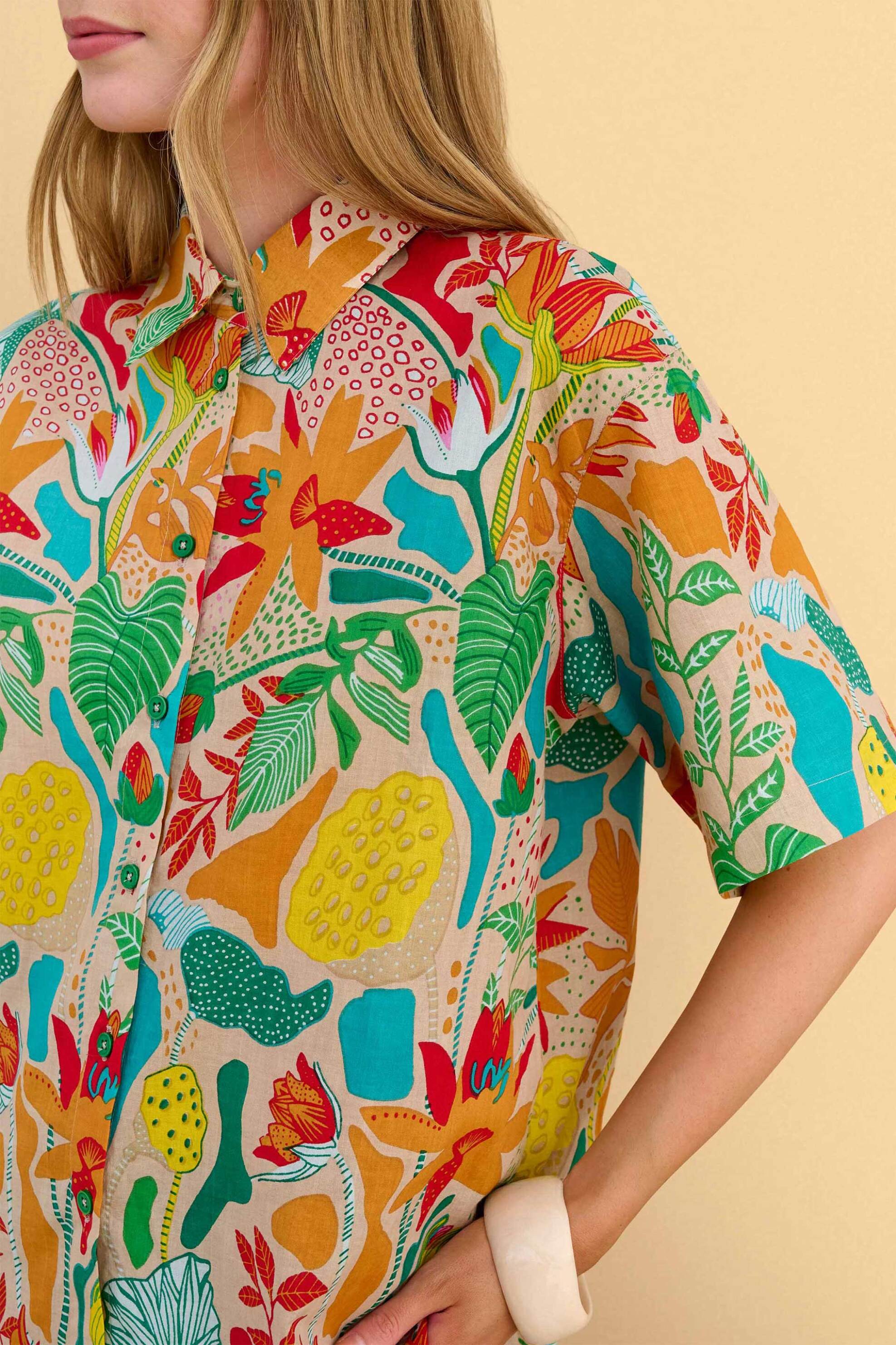 ATTRATTIVO Attrativo γυναικείο πουκάμισο με floral print - 9923298 Μπλε - 2